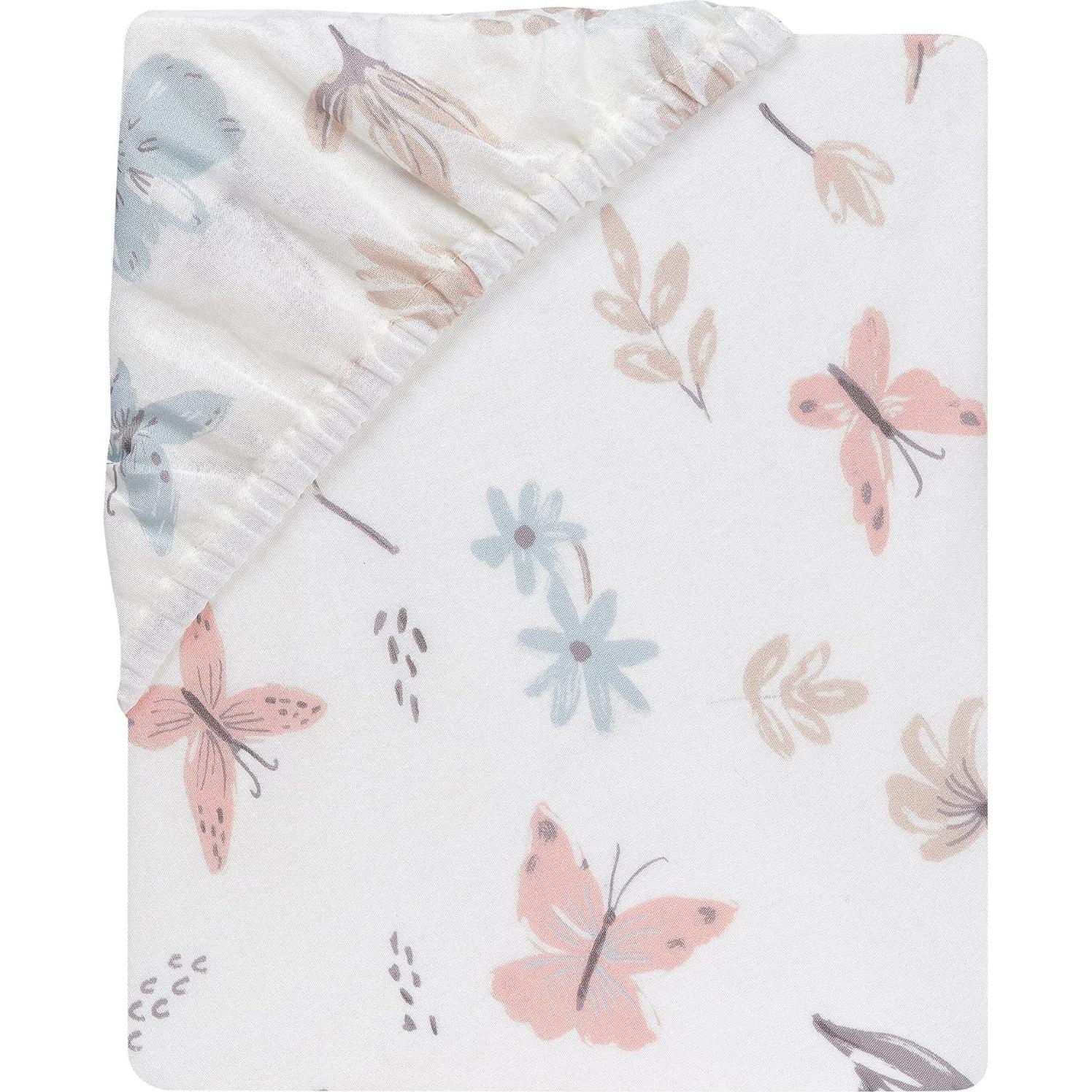 Sábana Ajustable para Cuna Lambs & Ivy Floral 100% Algodón