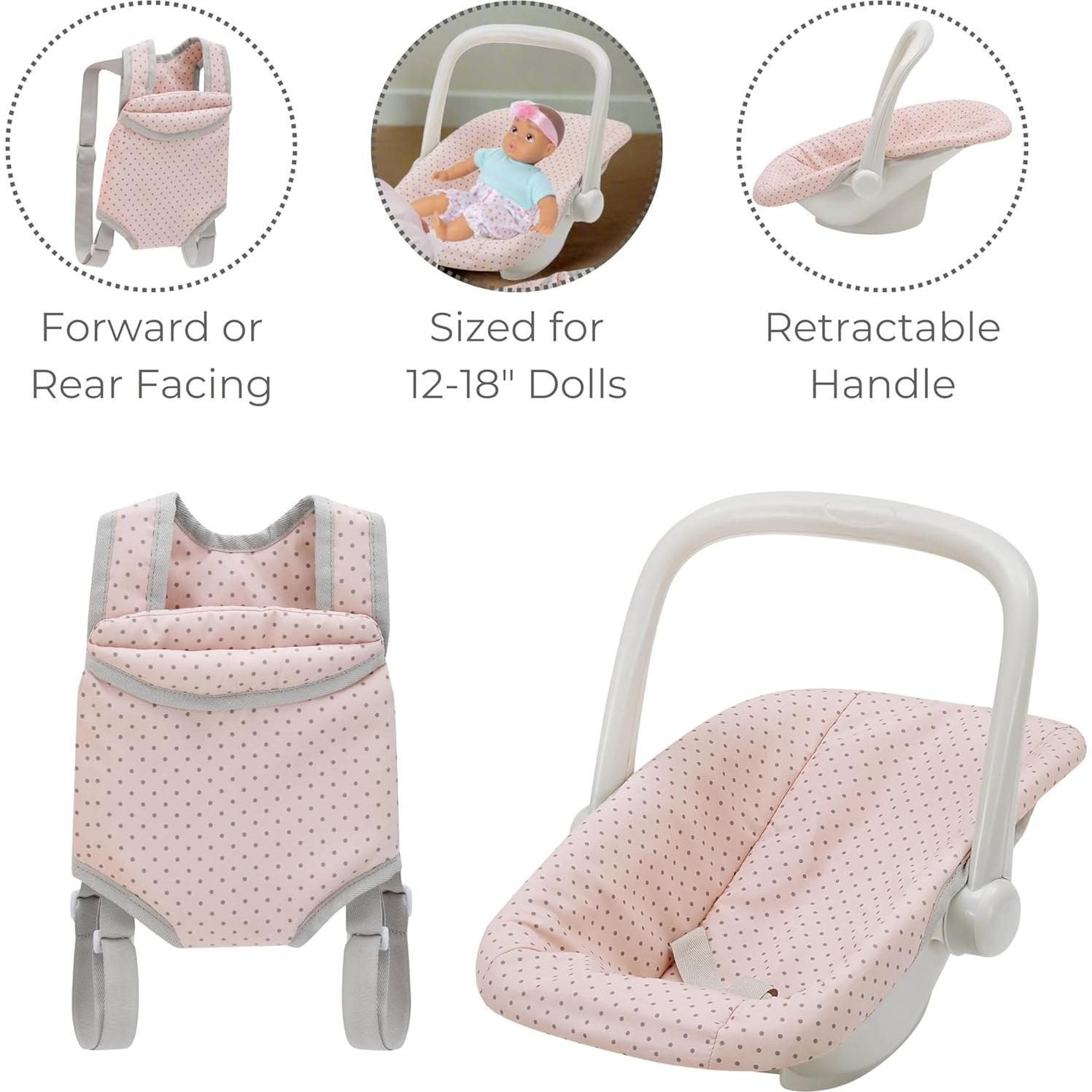 Portabebés y Asiento de Auto para Muñecas Olivia Rosa 2 Piezas