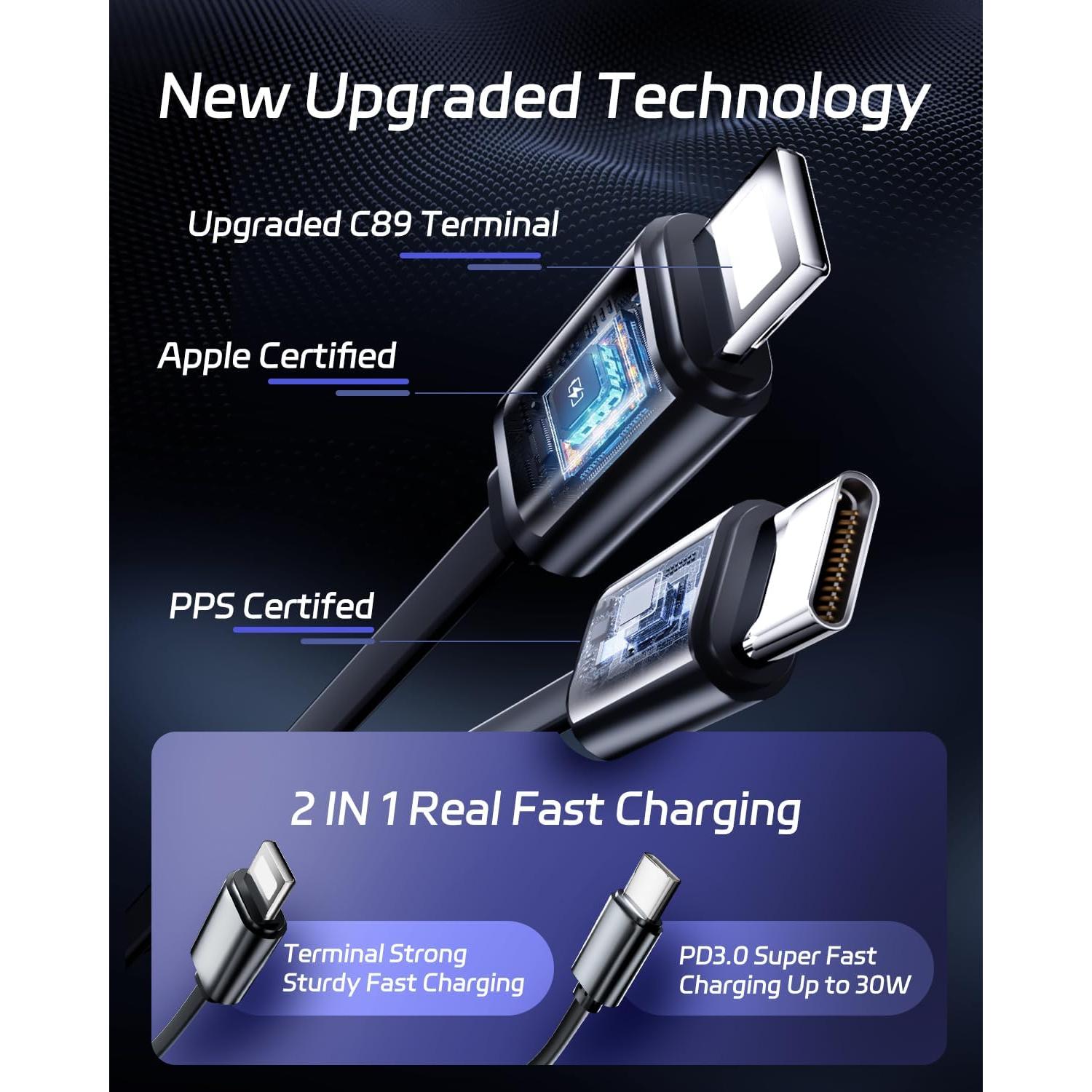 Cargador de Coche DreamBee 66W 4 en 1 con Cables Retráctiles