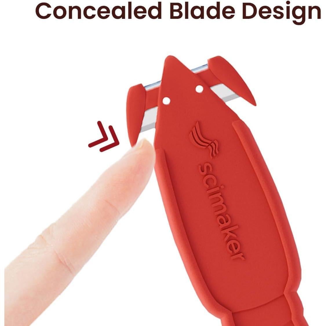 Cuchillo Cortador de Seguridad GL US, Paquete de 6 Rojo