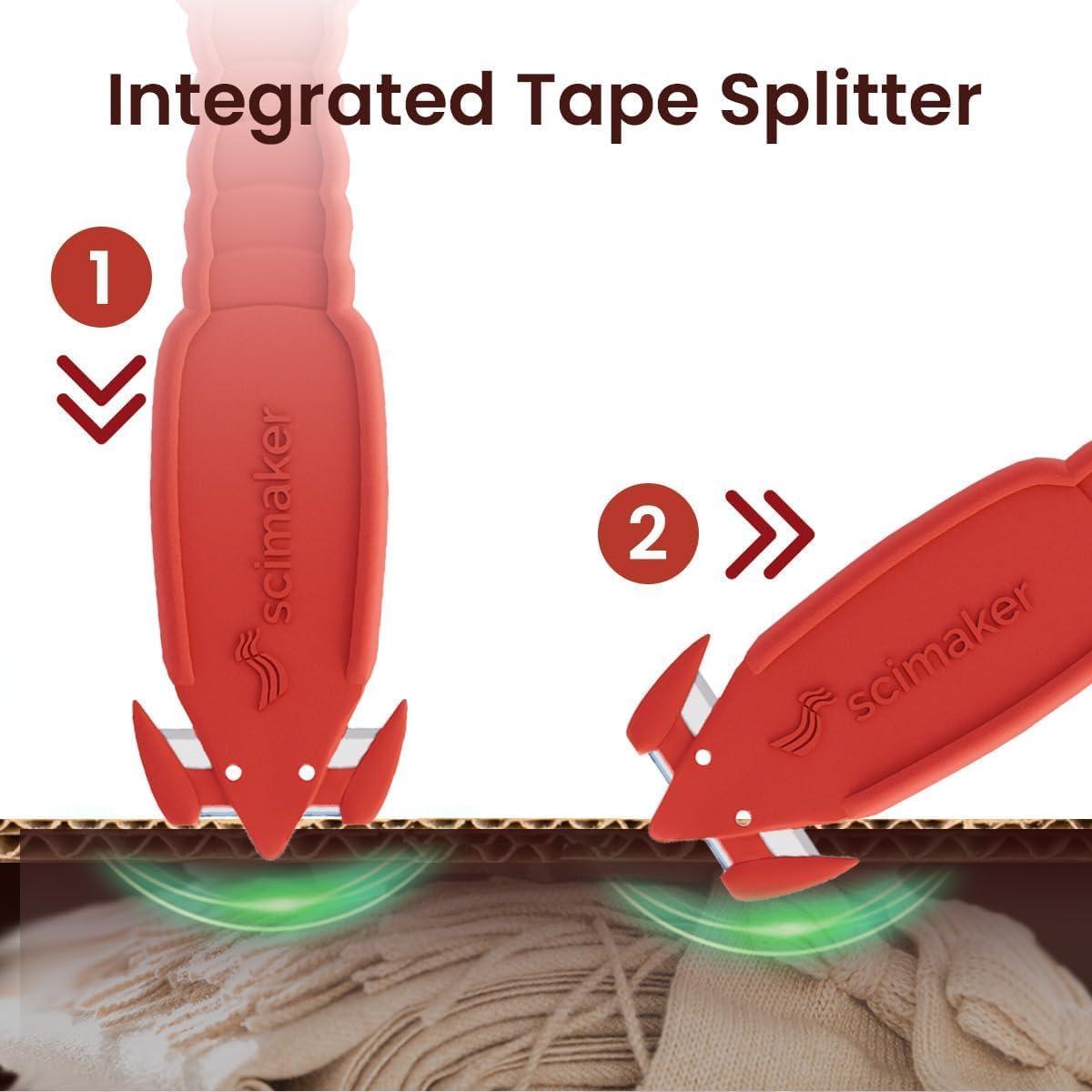 Cuchillo Cortador de Seguridad GL US, Paquete de 6 Rojo