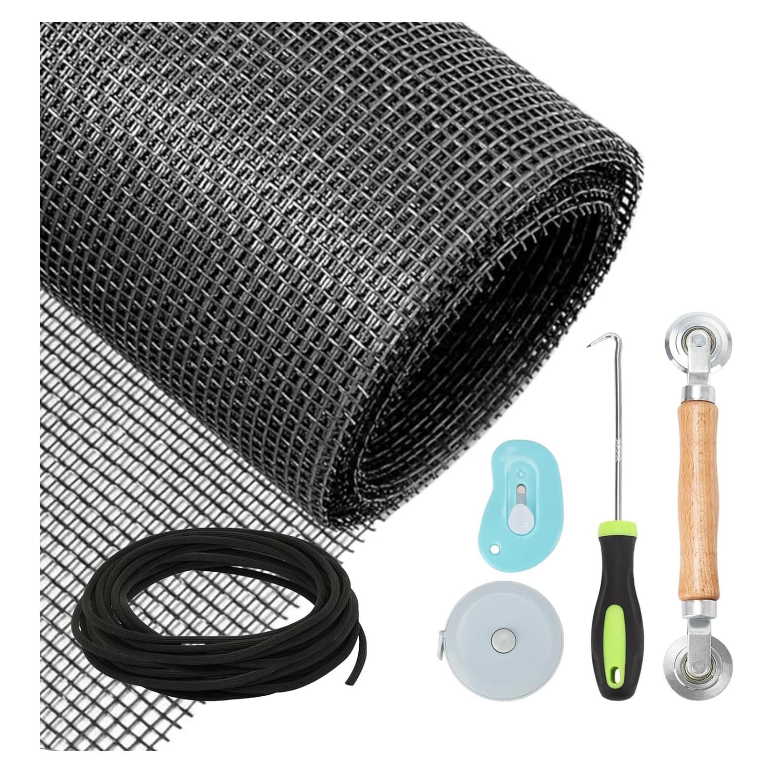 Kit de Reparación de Pantalla de Ventana QYQRQF 121.9x299.7cm Negro