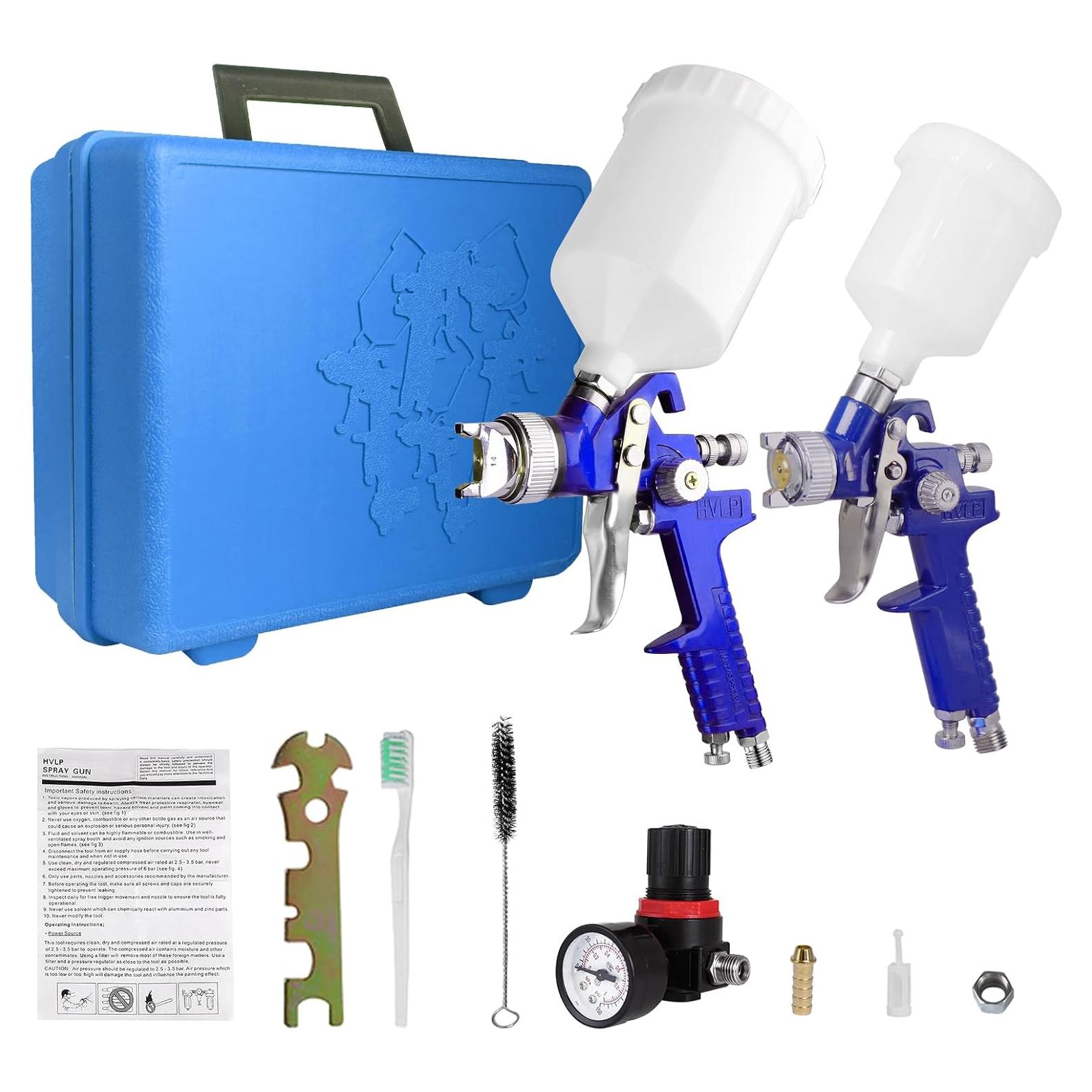 Juego de pistola de pulverización HVLP Colodsuhey 2 piezas 0.8mm 1.4mm