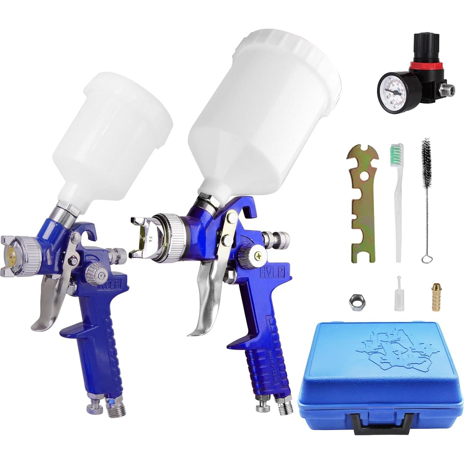 Juego de pistola de pulverización HVLP Colodsuhey 2 piezas 0.8mm 1.4mm
