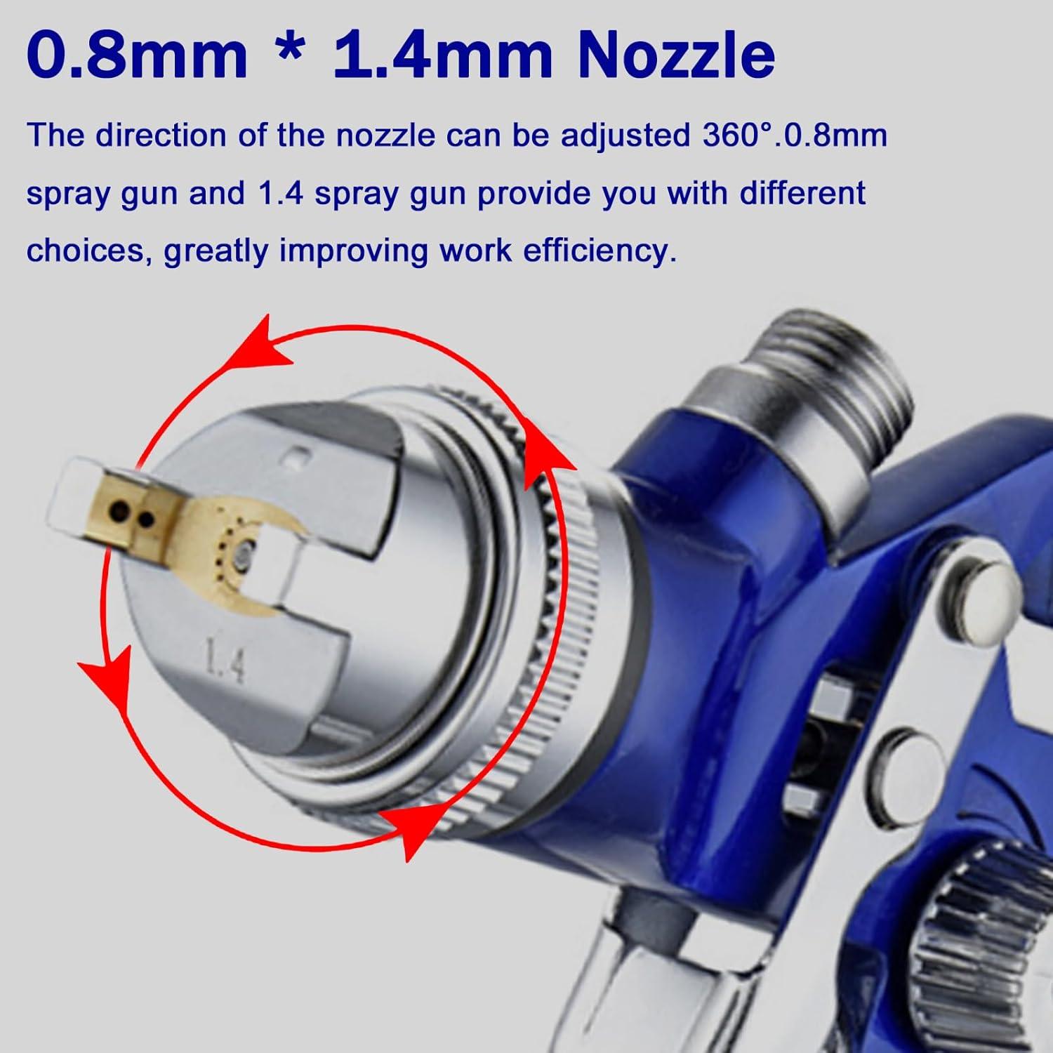 Juego de pistola de pulverización HVLP Colodsuhey 2 piezas 0.8mm 1.4mm