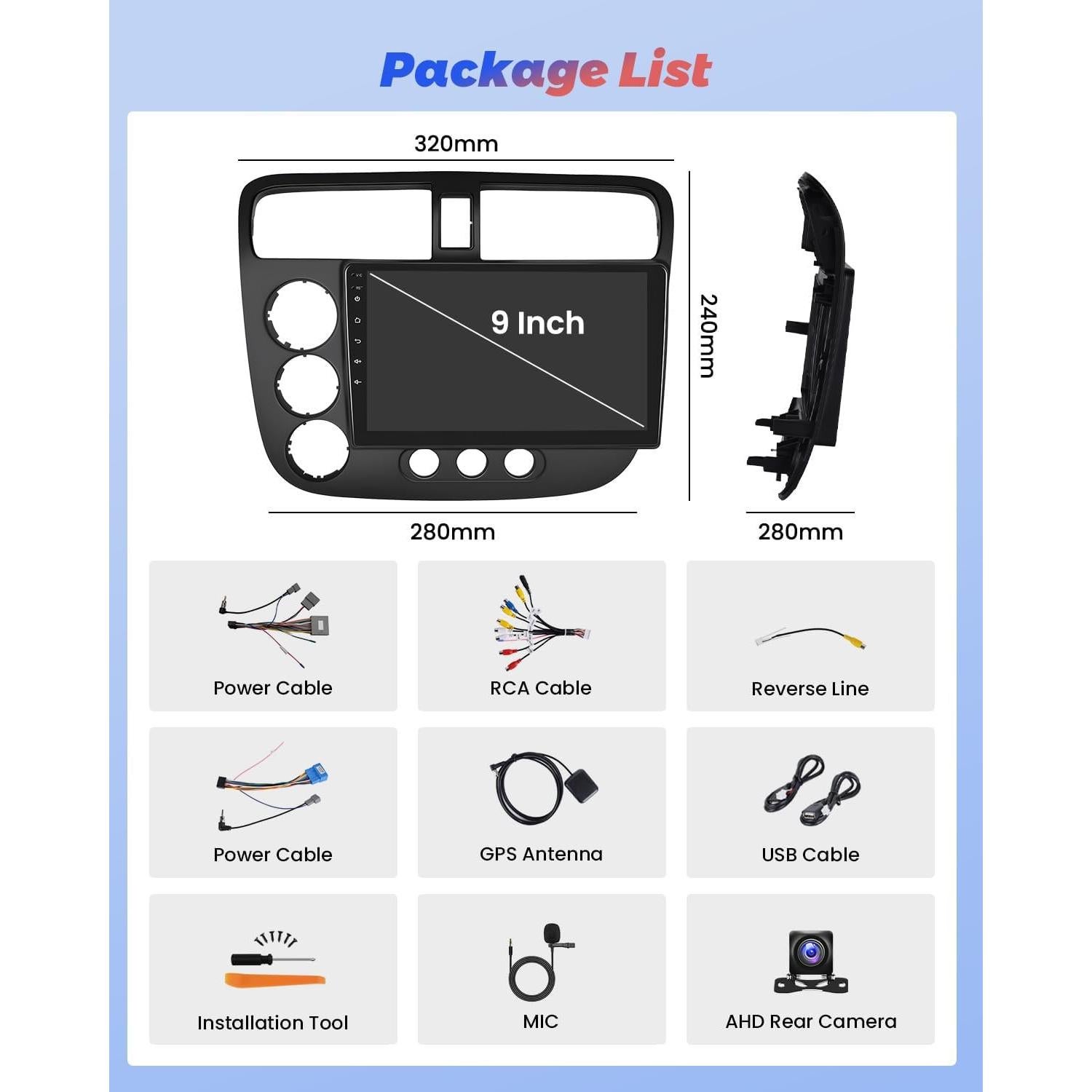 Estéreo de Coche Android Hikity 2+64GB para Honda Civic 2001-2005