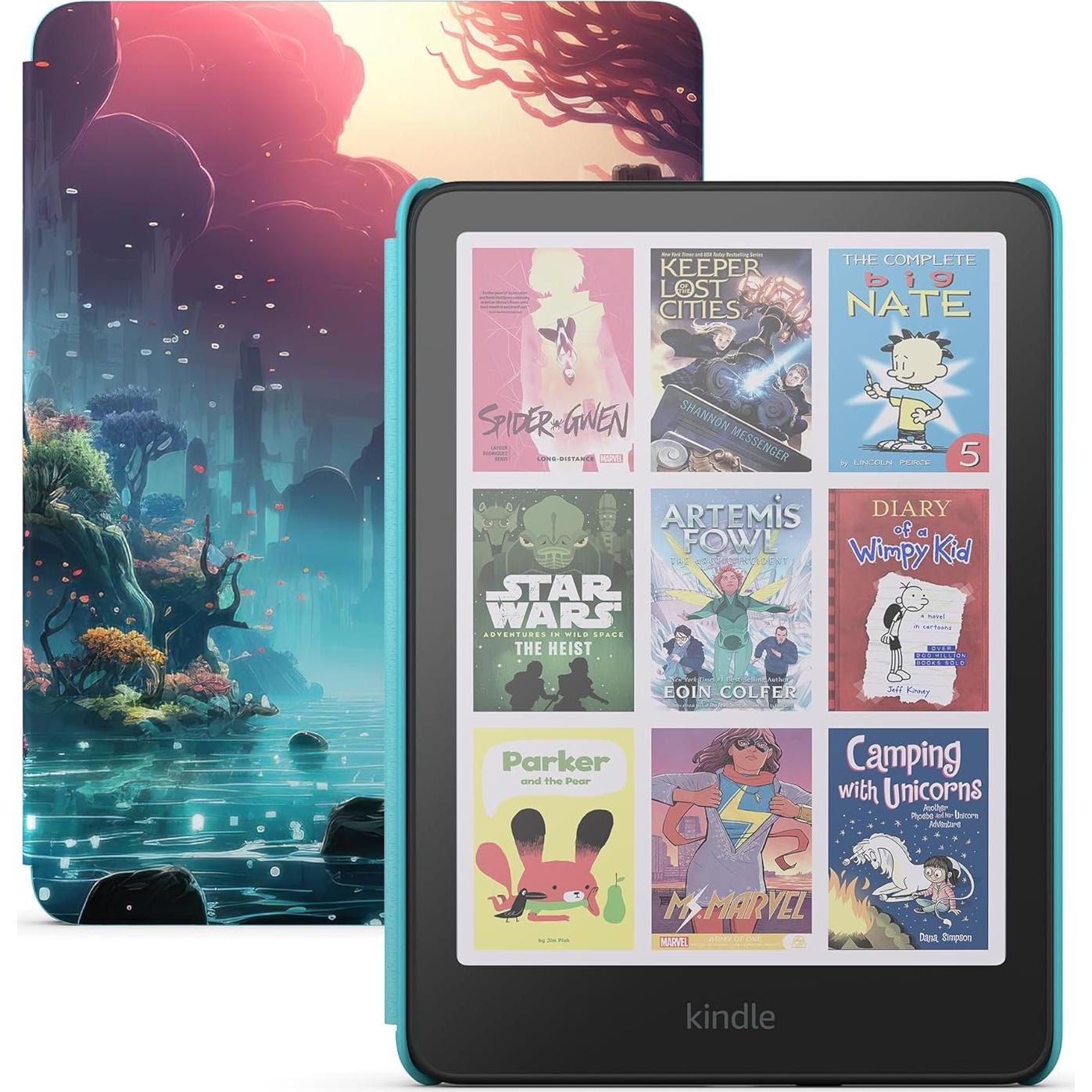 Amazon Kindle Colorsoft Kids 16GB (newest model) – First Kindle for kids in color, with cover - Fantasy River