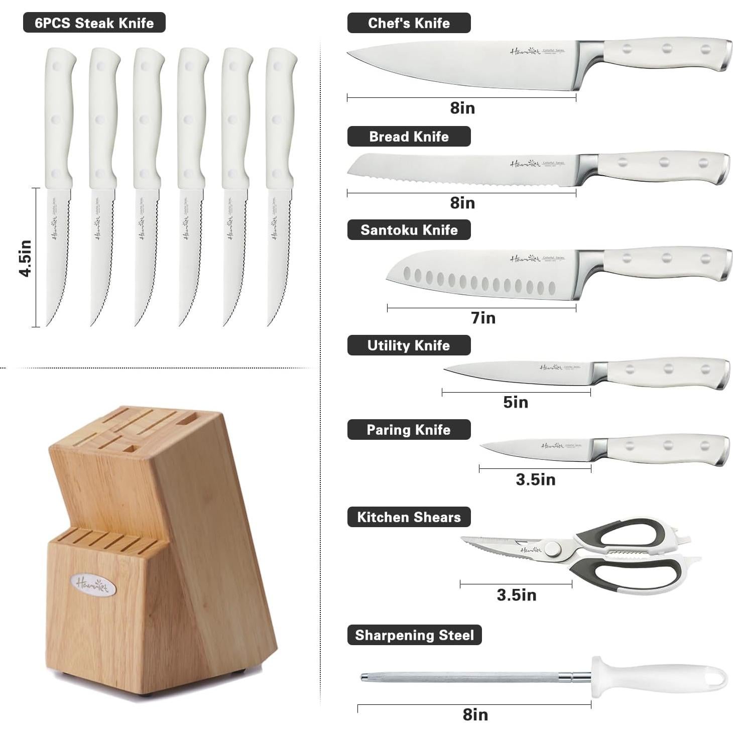 Juego de Cuchillos Harriet 14 Piezas Acero Inoxidable con Bloque