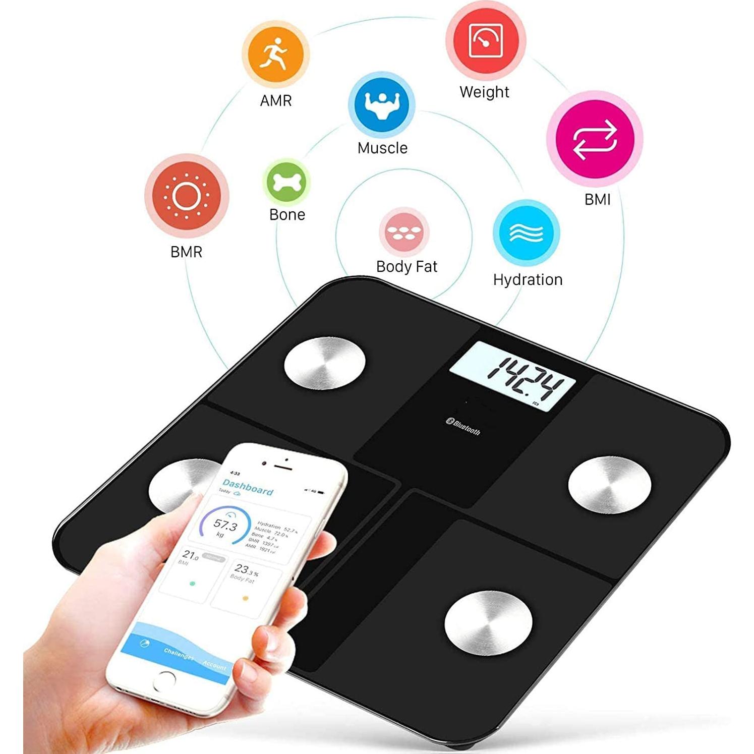 Báscula de Grasa Corporal Himaly Inteligente Bluetooth 181 kg
