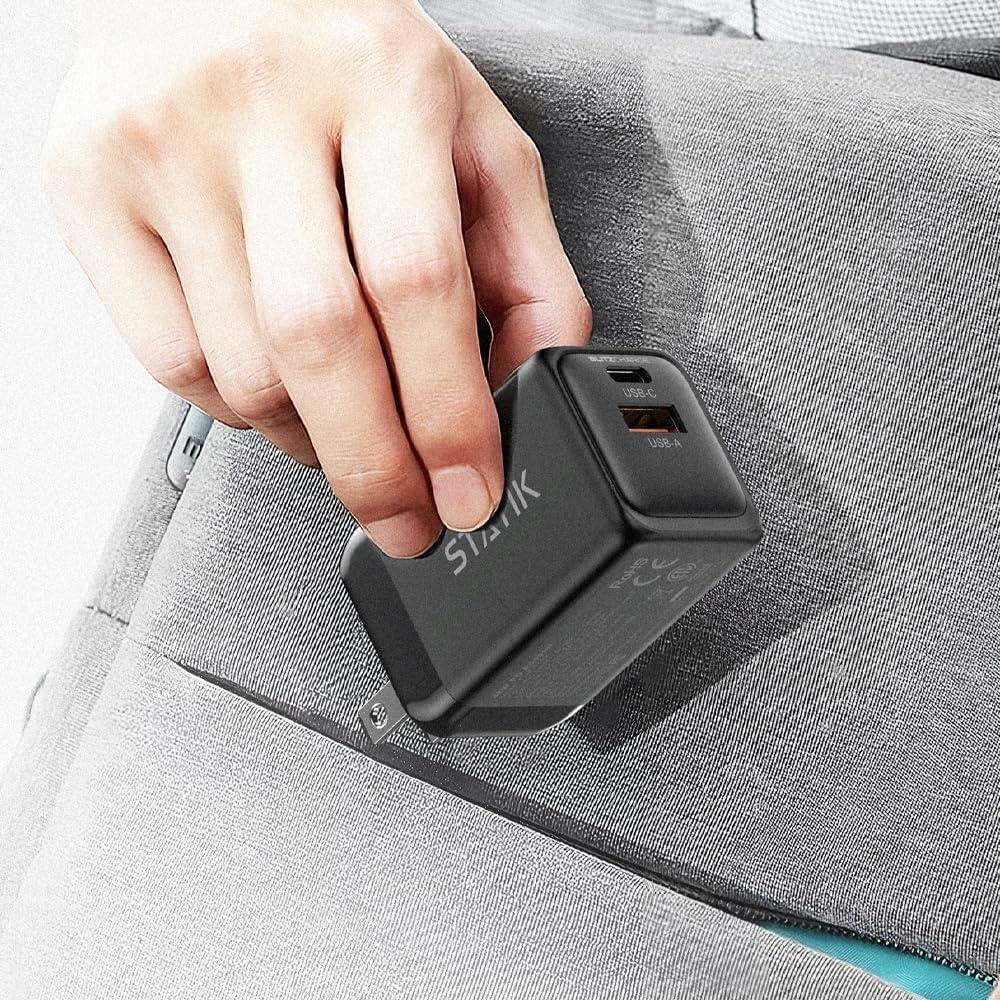 Cargador rápido STATIK GaN 48W Doble USB-C y USB-A