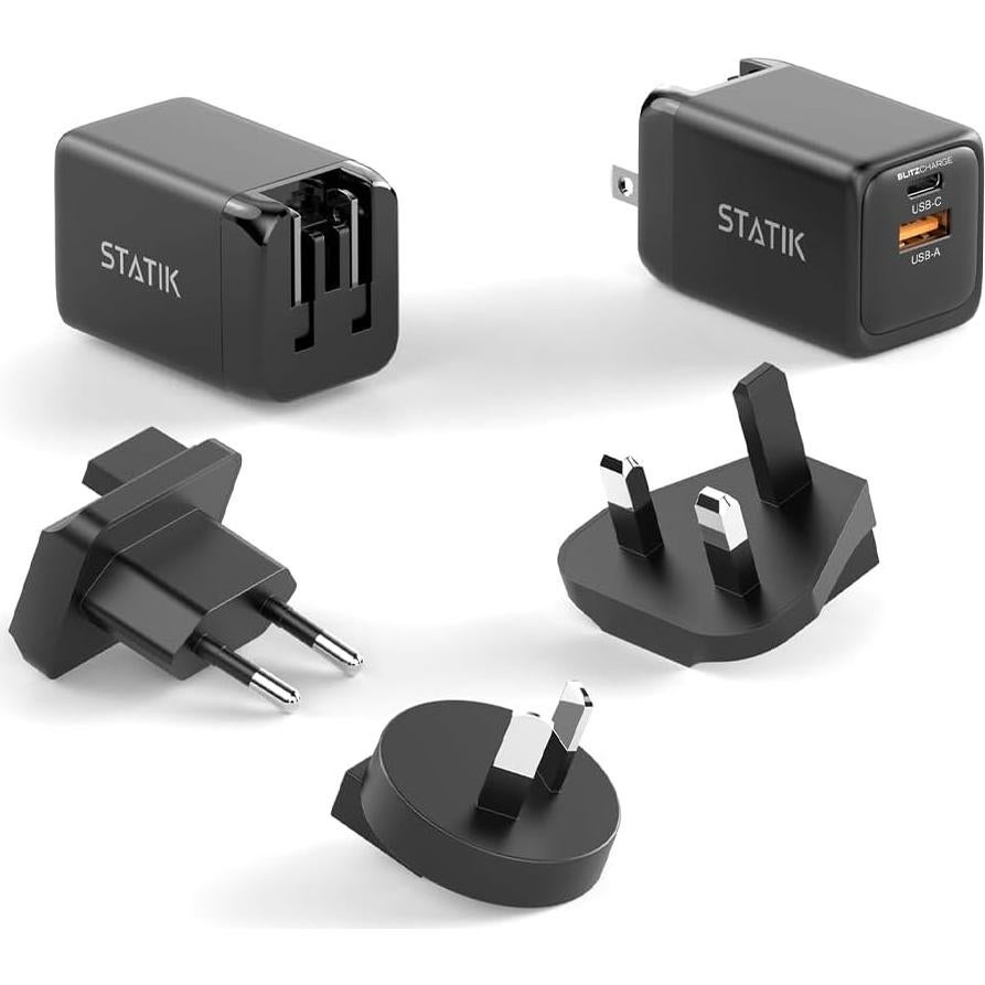 Cargador rápido STATIK GaN 48W Doble USB-C y USB-A