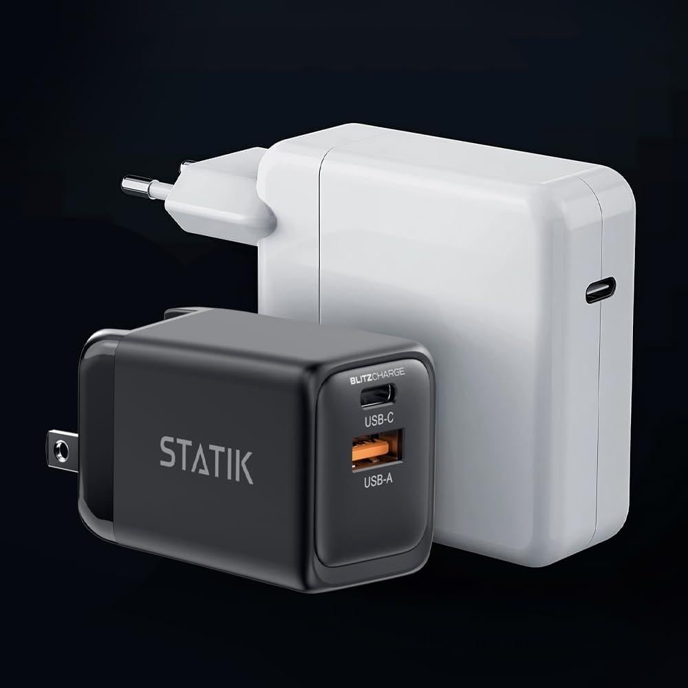 Cargador rápido STATIK GaN 48W Doble USB-C y USB-A
