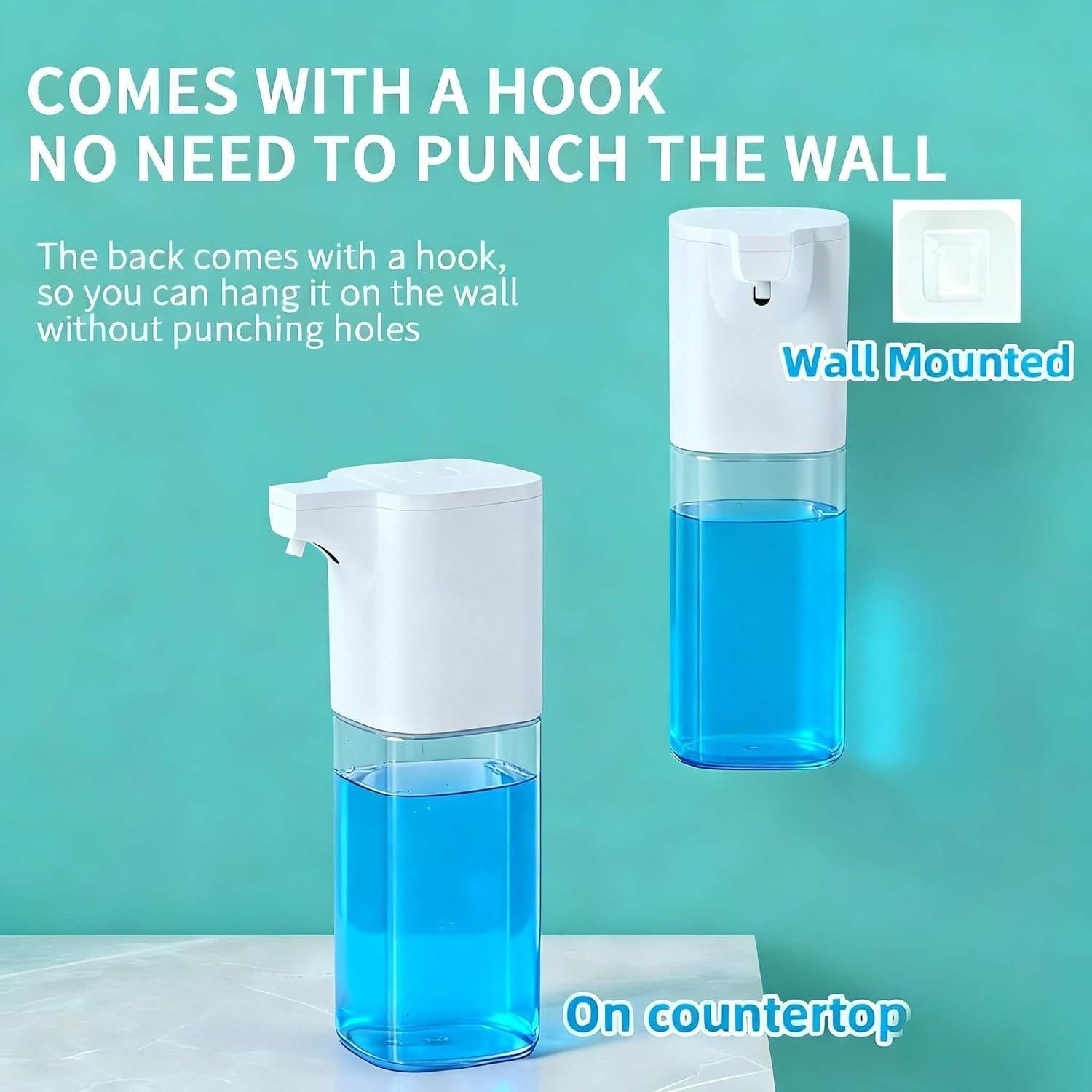 Automatic Foaming Soap Dispenser,Touchless Foam Soap Dispenser 4-Level Adjustable Electric, Auto Bathroom Kitchen Hand Soap Dispenser,12oz/350ml, Wall Mounted, Rechargeable