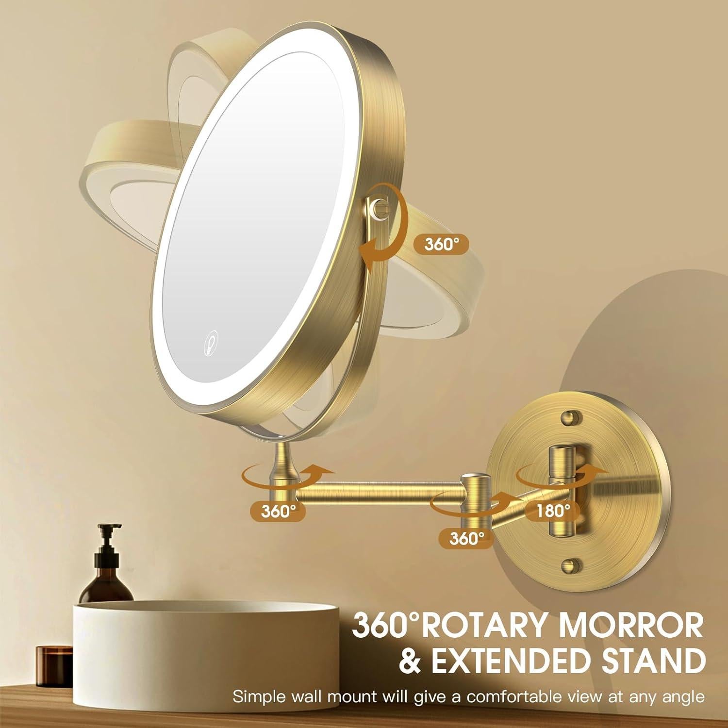 Espejo de Maquillaje Iluminado MNIENT 31.75x26.67cm 1x/10x