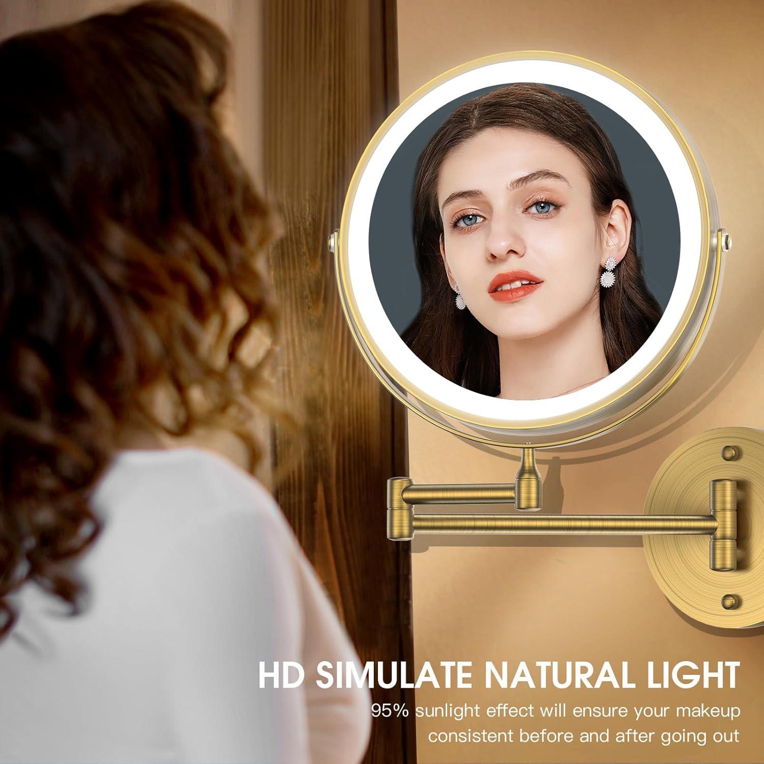 Espejo de Maquillaje Iluminado MNIENT 31.75x26.67cm 1x/10x