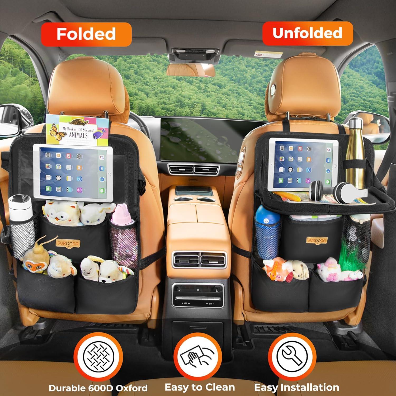 Organizador de Asiento de Coche SURDOCA con Bandeja Plegable