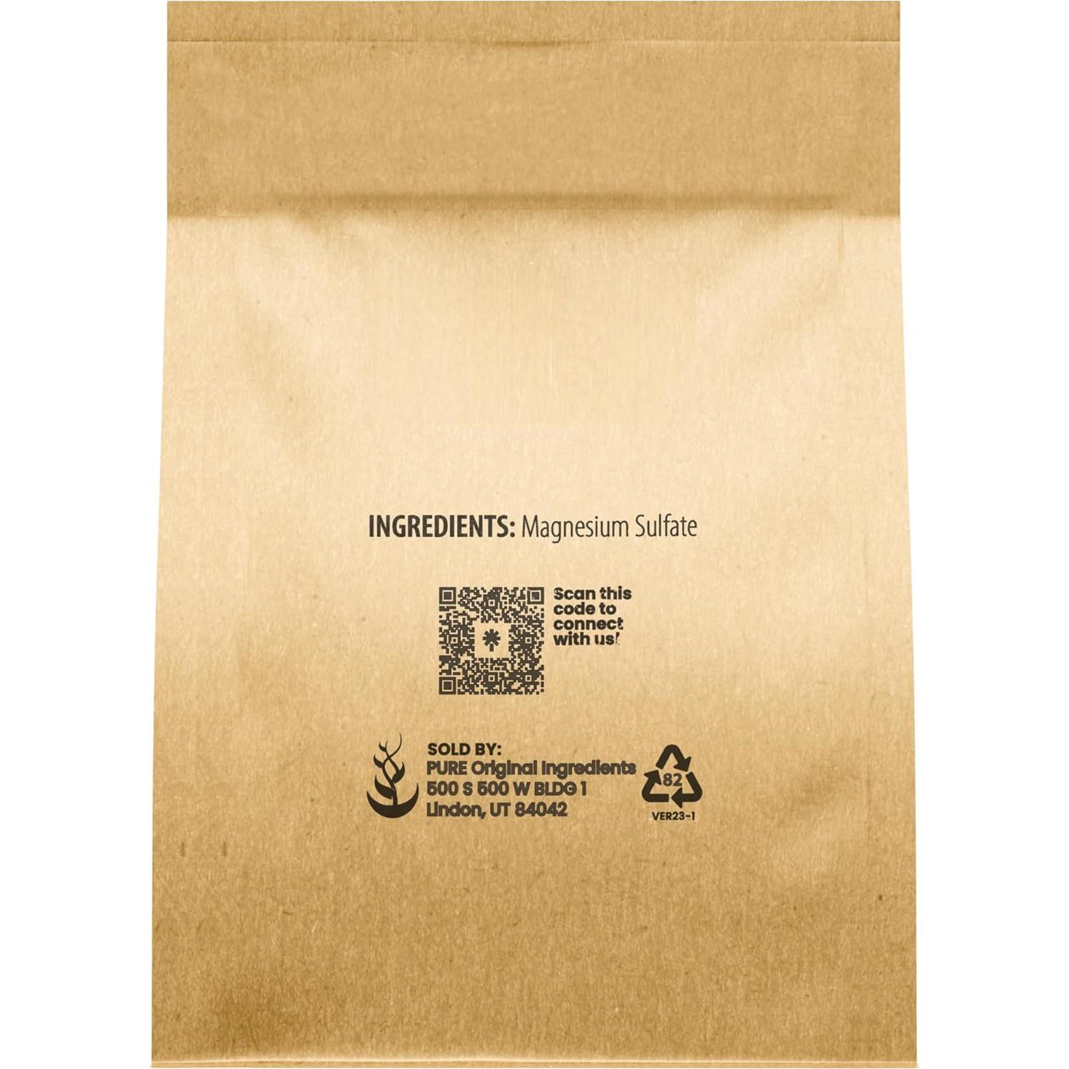 Sal de Epsom Pura 113.4g - Sulfato de Magnesio para Remojo