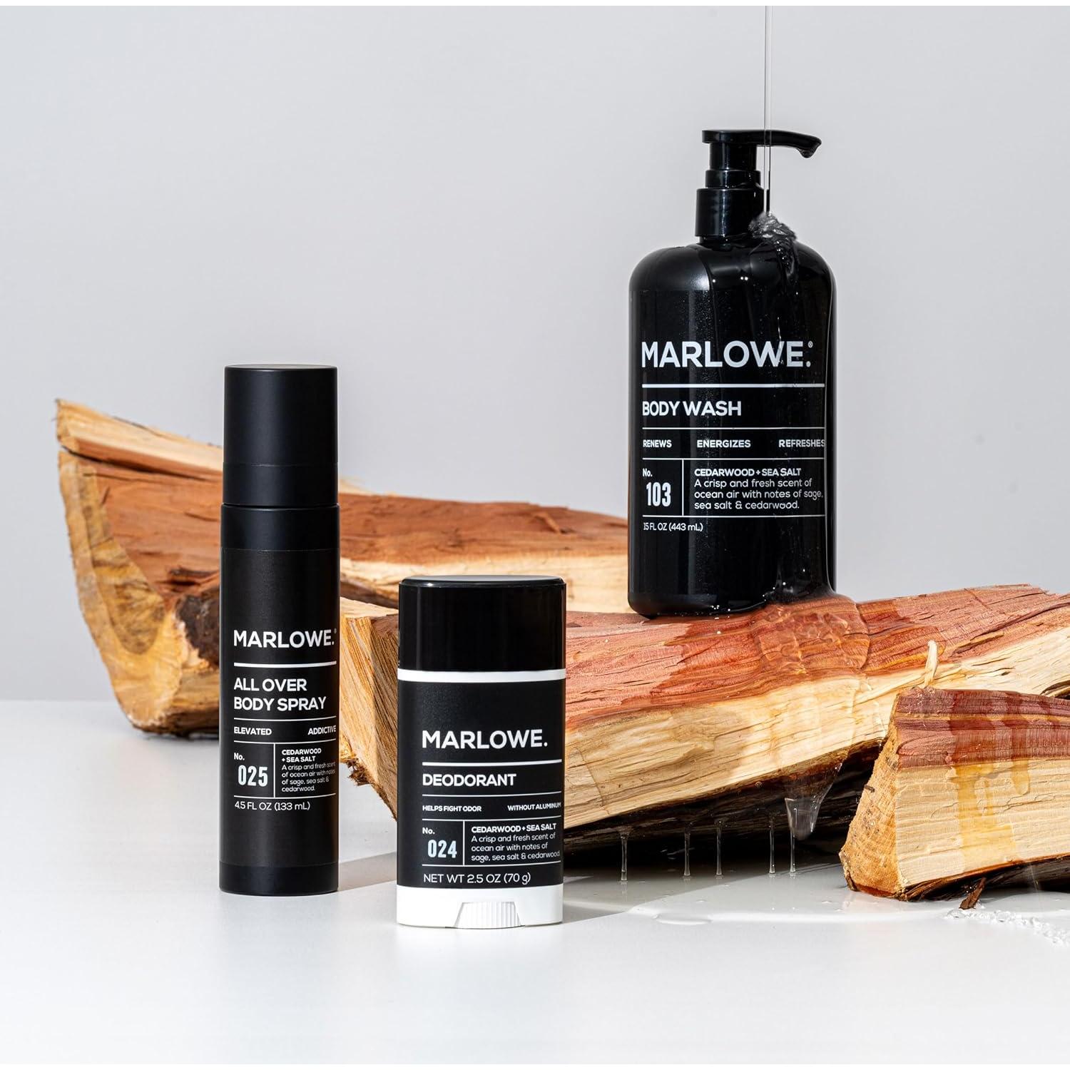 Desodorante MARLOWE. 70.87 g - Madera de Cedro + Sal Marina