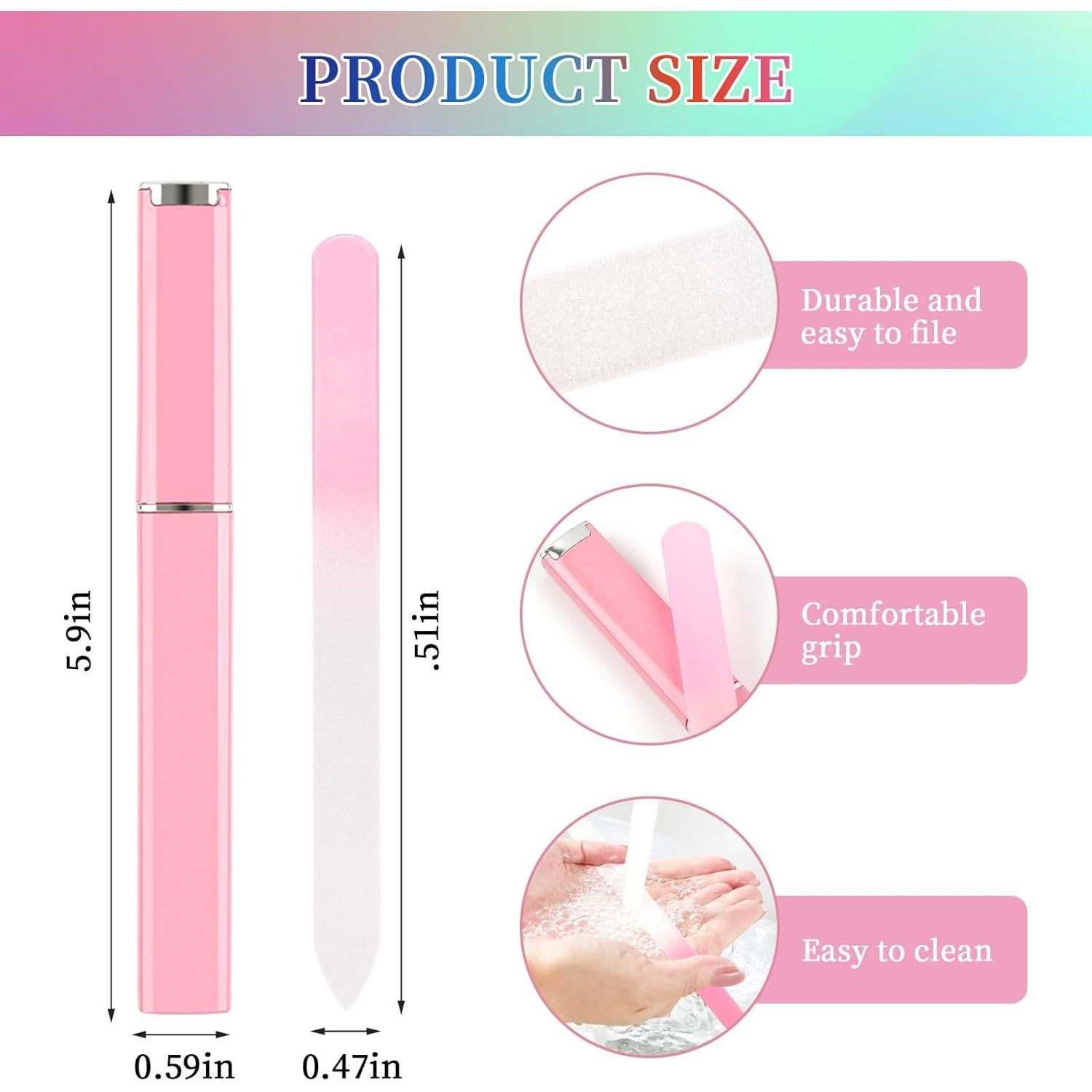 Juego de Limas de Uñas de Cristal YINGJEE 3 Pcs 180/320