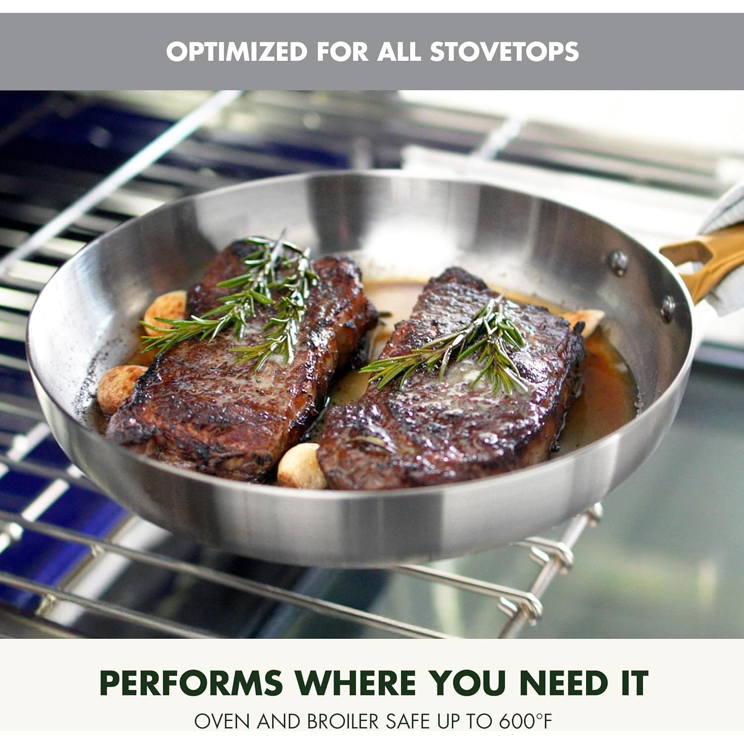 Sartén GreenPan Tri-Ply 20.32 cm Acero Inoxidable Apta Horno