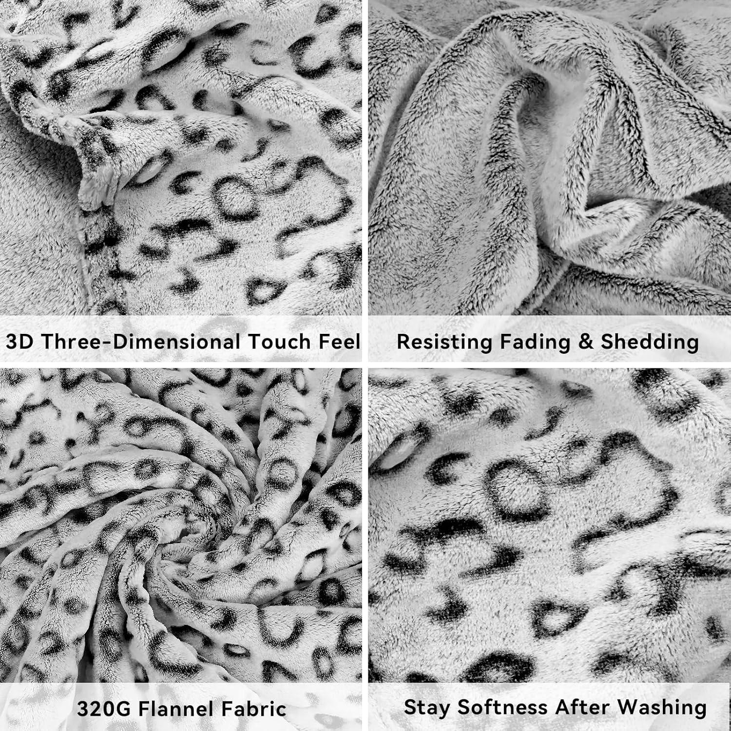 Manta Suave ZHIKU Leopardo Negro 100x130 cm Microfibra