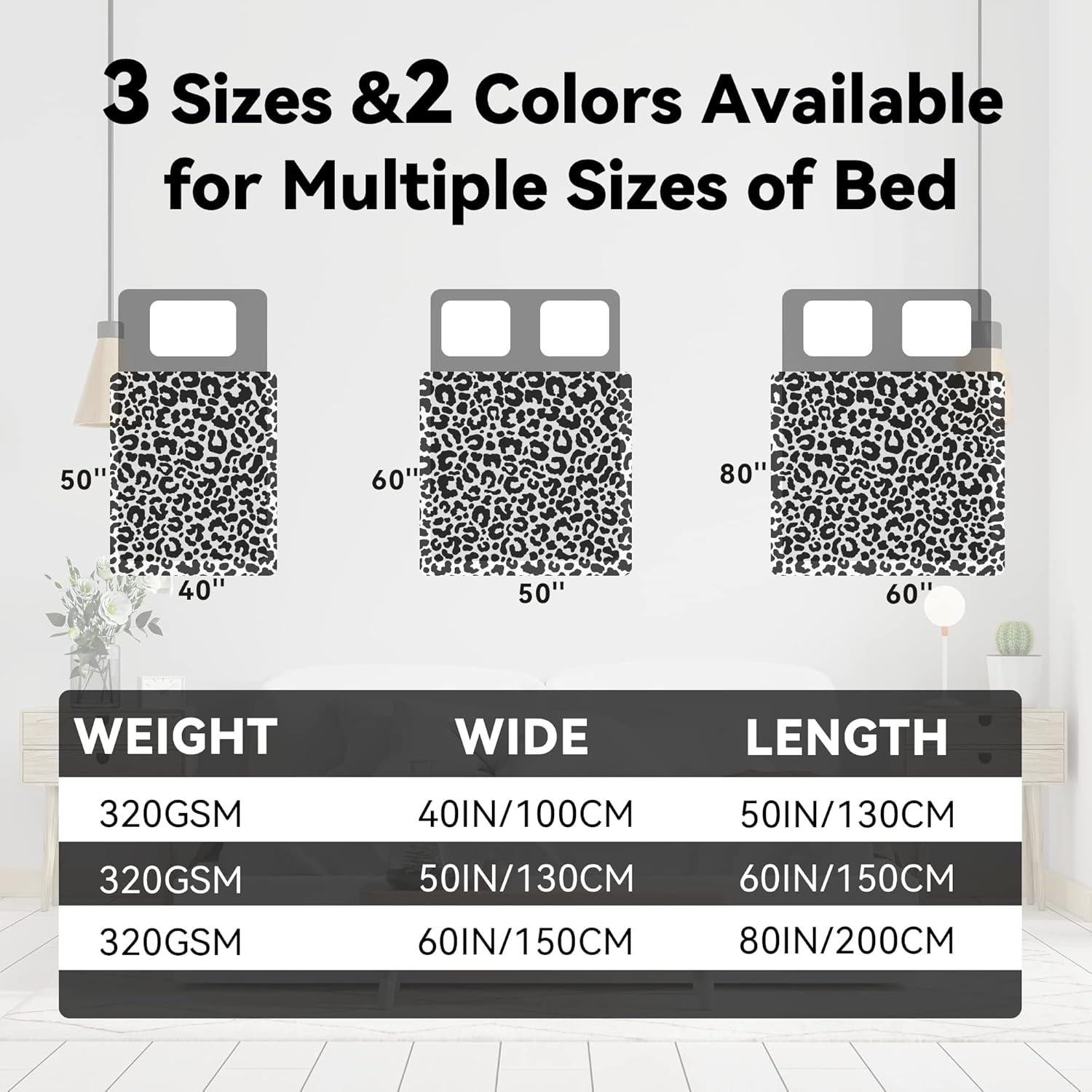 Manta Suave ZHIKU Leopardo Negro 100x130 cm Microfibra