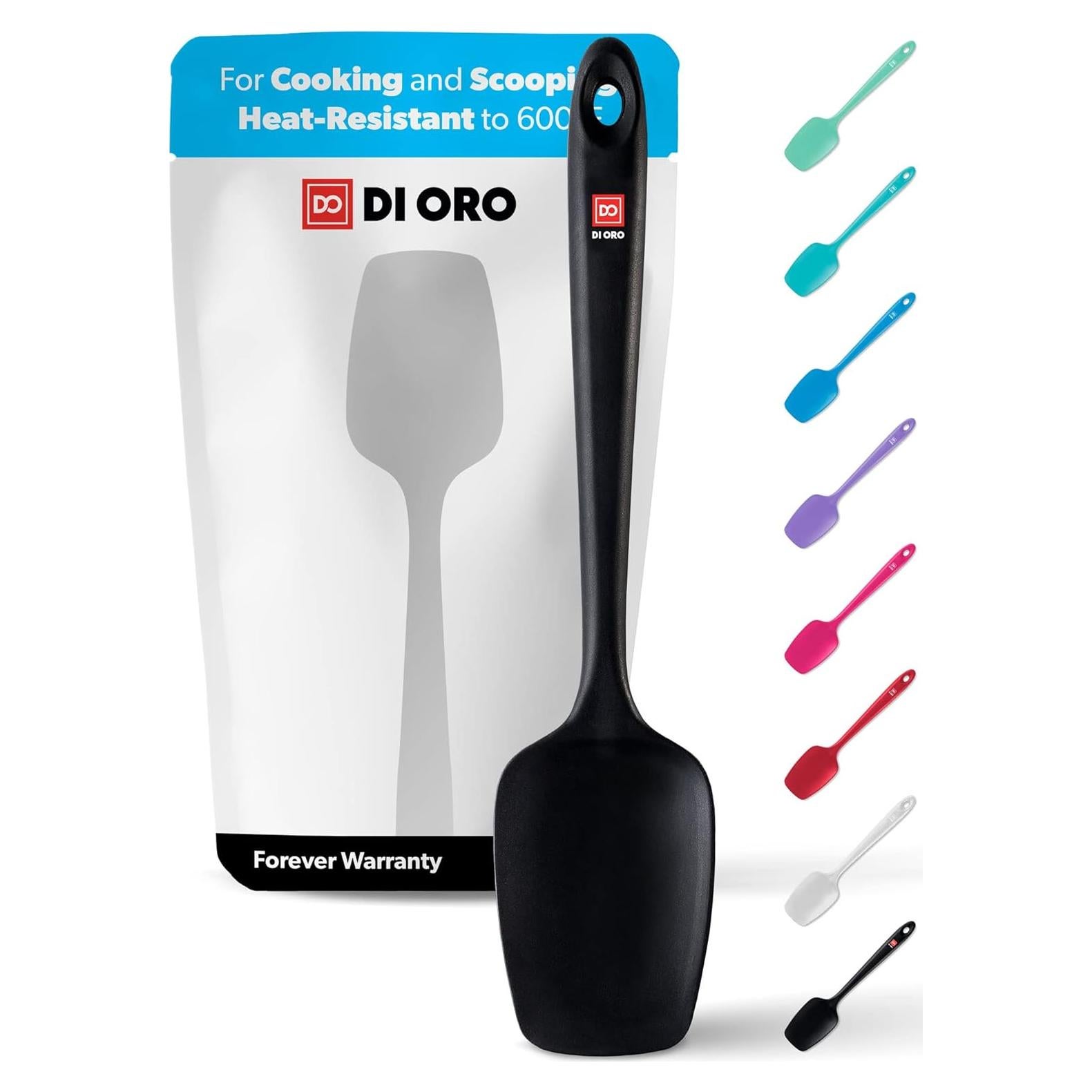 Espátula de Silicona DI ORO Sin Costuras - Profesional, 28.4 cm, Negro