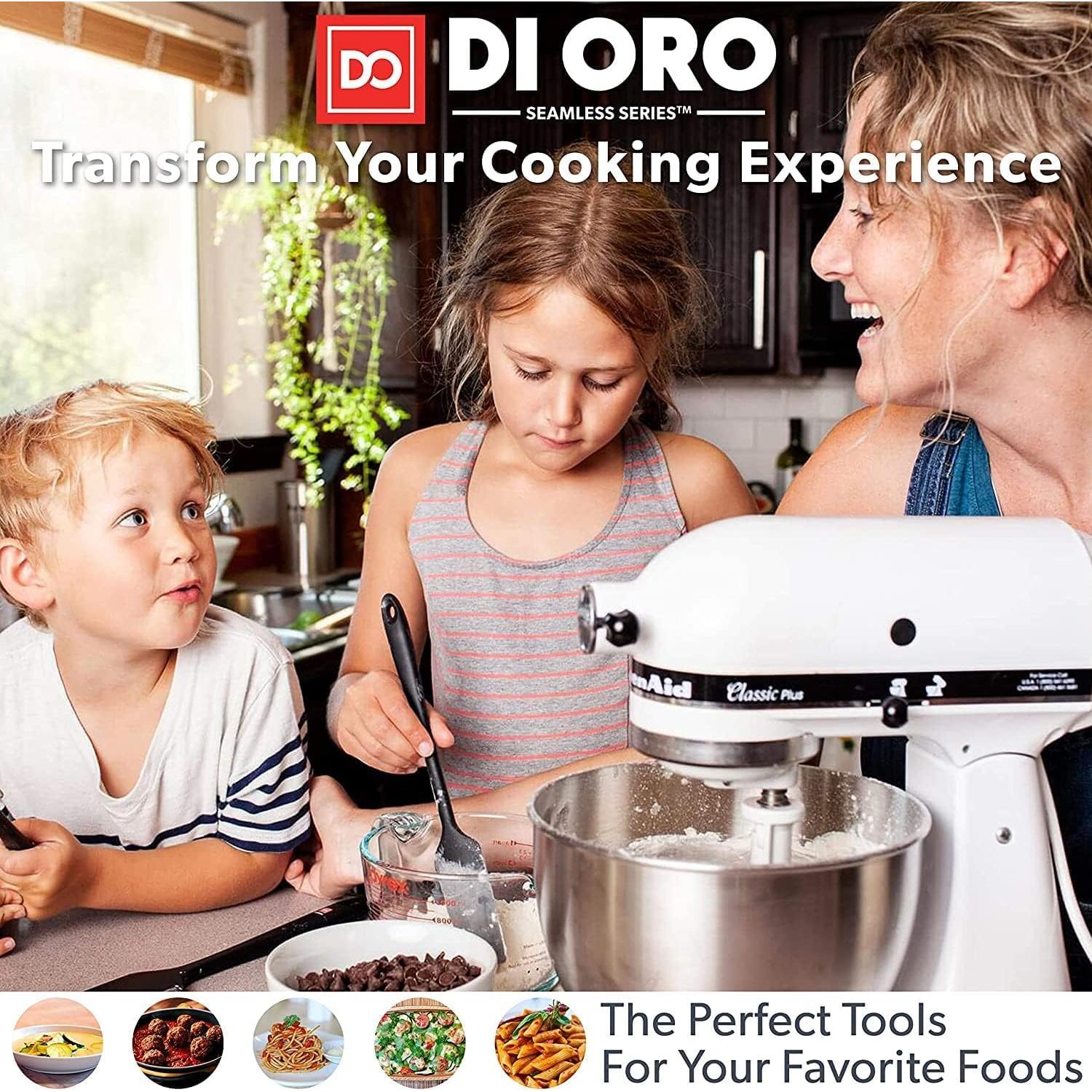 Espátula de Silicona DI ORO Sin Costuras - Profesional, 28.4 cm, Negro