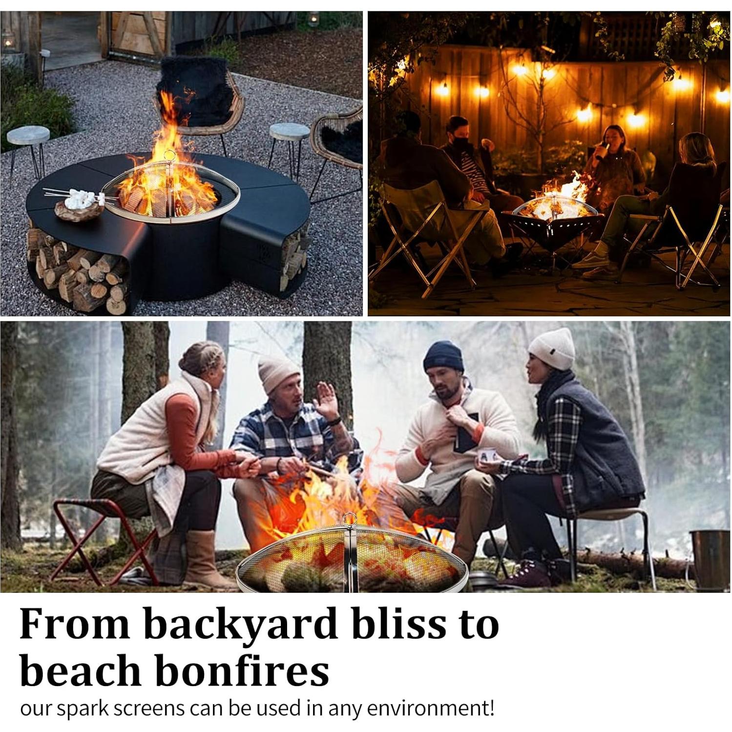 Pantalla Protectora de Fogata Baitedelai 49.5 cm Acero Inoxidable