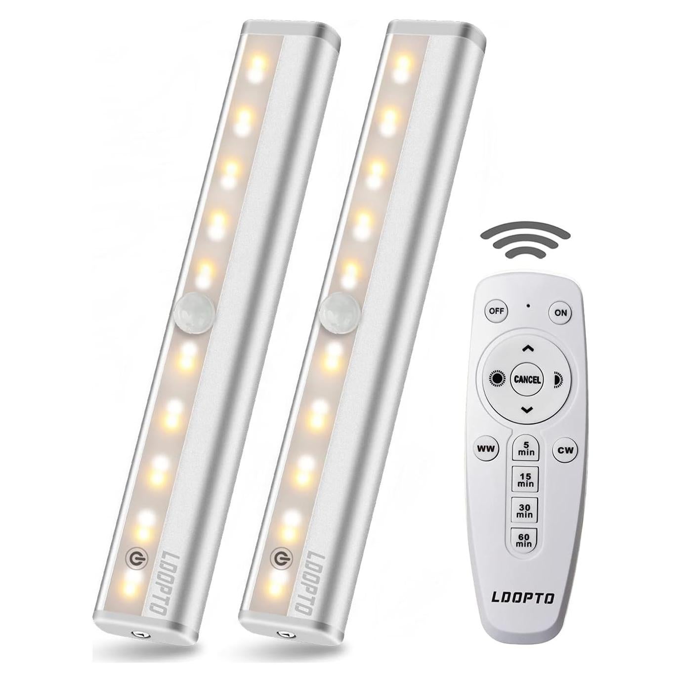 Luces LED Inalámbricas LDOPTO Bajo Gabinete 2 Paquete