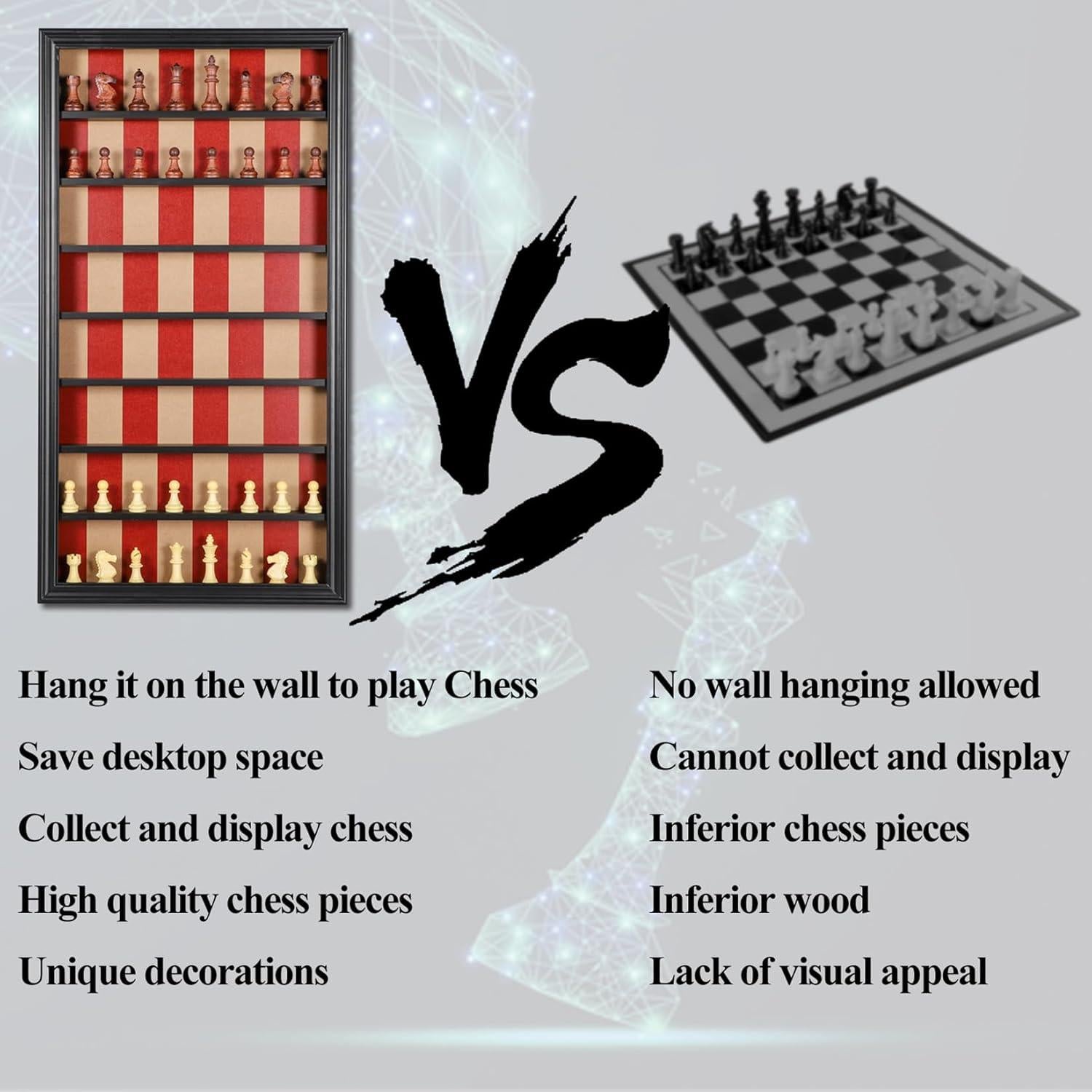 Juego de Ajedrez de Pared Grhonior Vertical Madera 72.4x39.1cm