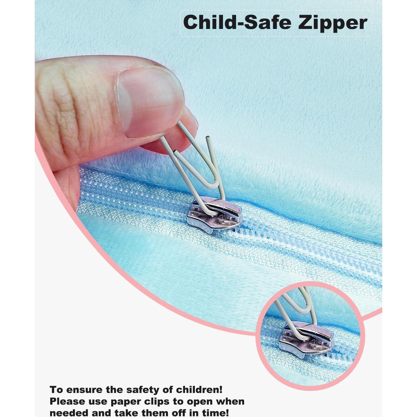 Sofá Plegable para Niños MOONBEEKI Azul, Silla Reclinable 1-3 Años