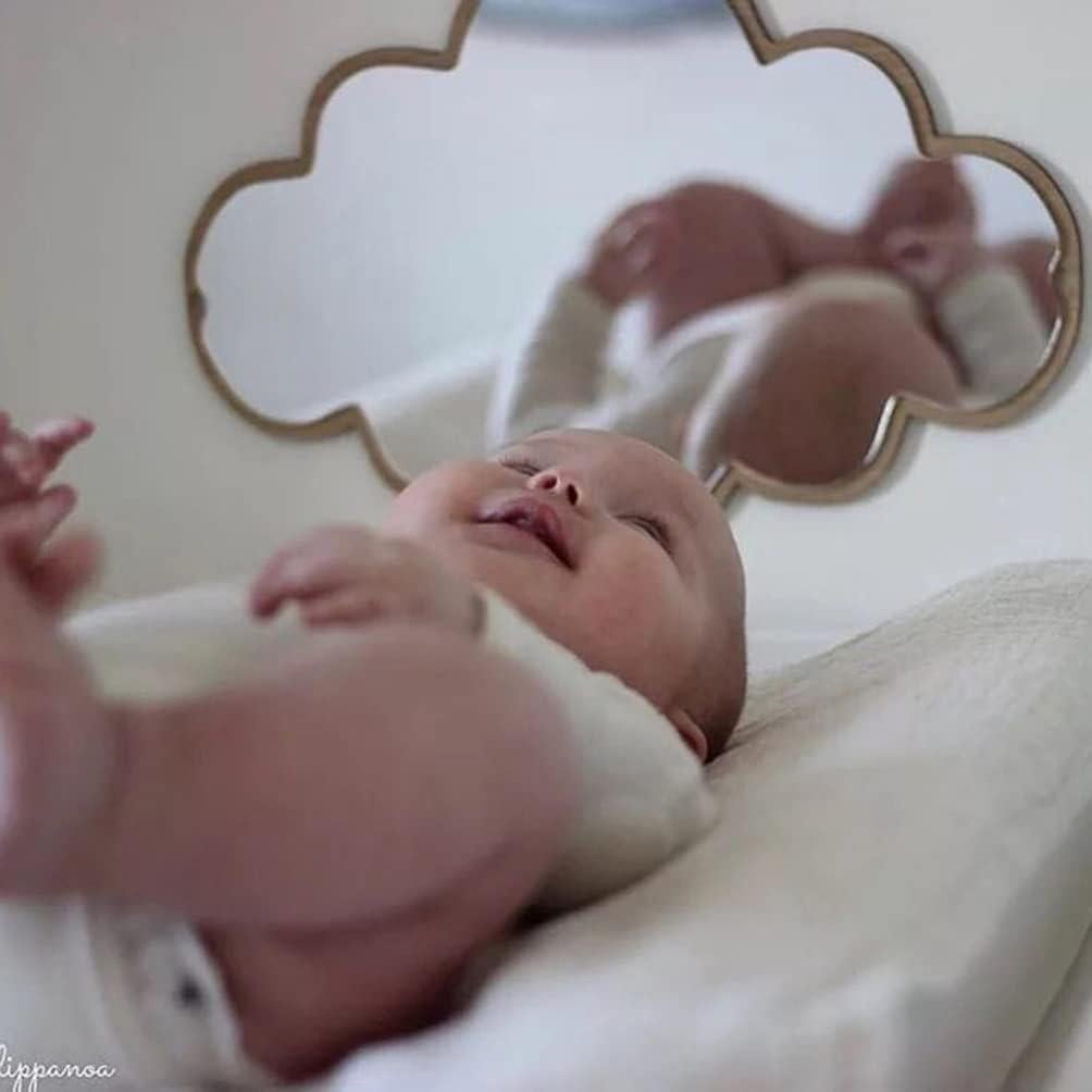 Espejo Nube de Madera FOMIYES 38.1x24.9 cm Antideslizante