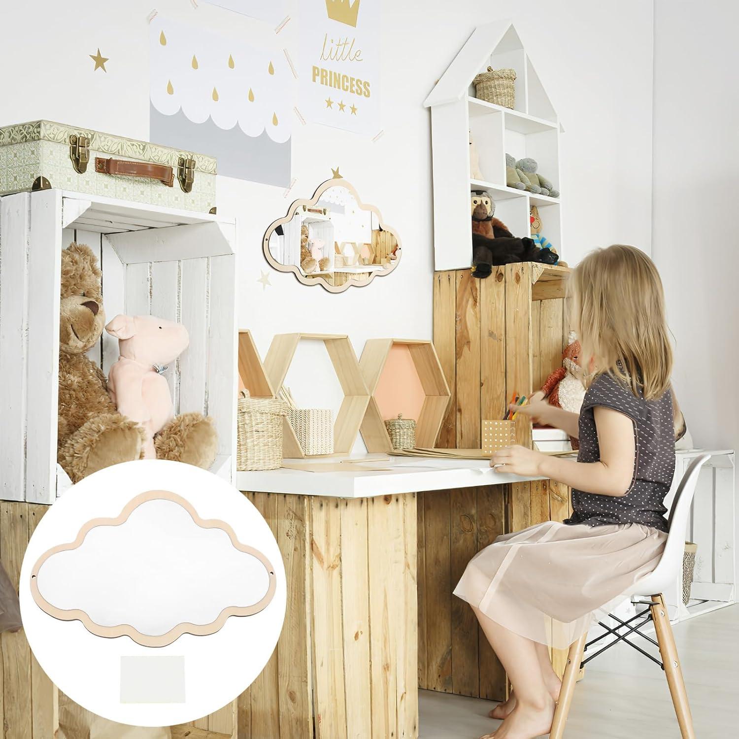 Espejo Nube de Madera FOMIYES 38.1x24.9 cm Antideslizante