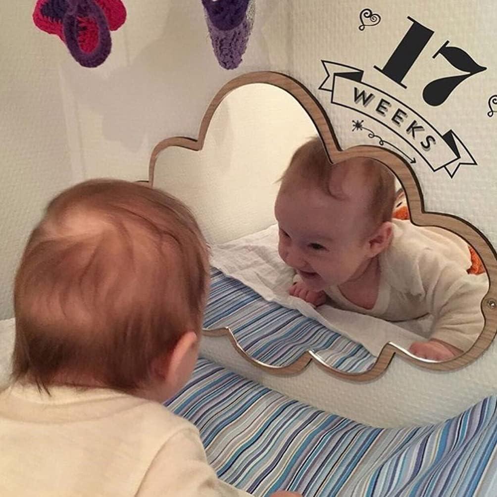 Espejo Nube de Madera FOMIYES 38.1x24.9 cm Antideslizante