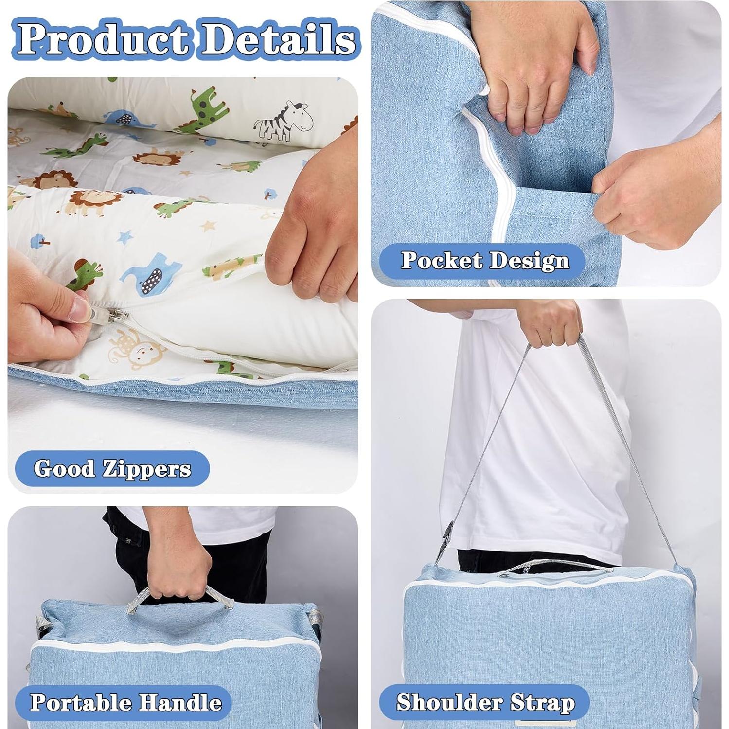 Cojín para Bebés Vervebaby Mundo Animal Azul 75x45 cm