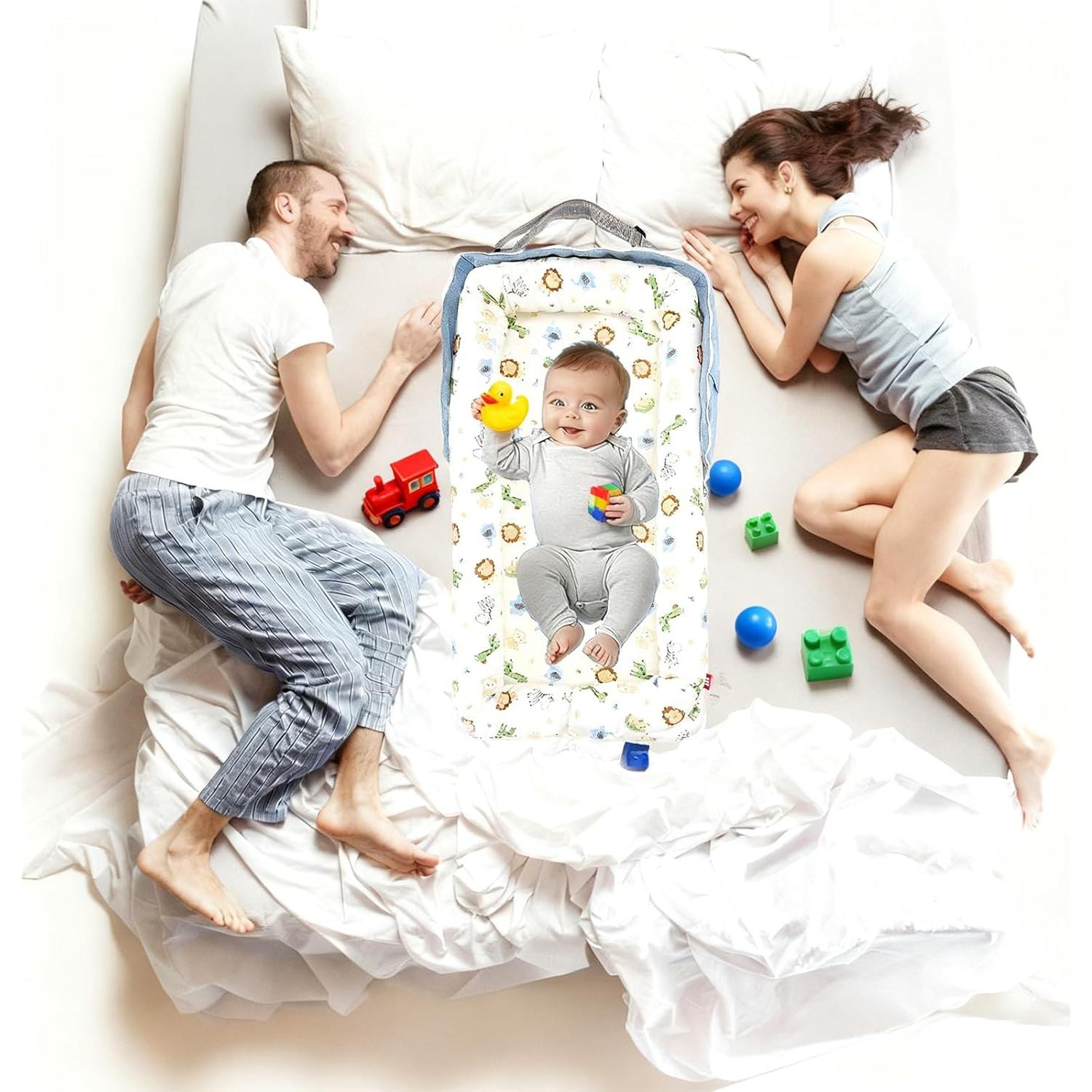 Cojín para Bebés Vervebaby Mundo Animal Azul 75x45 cm