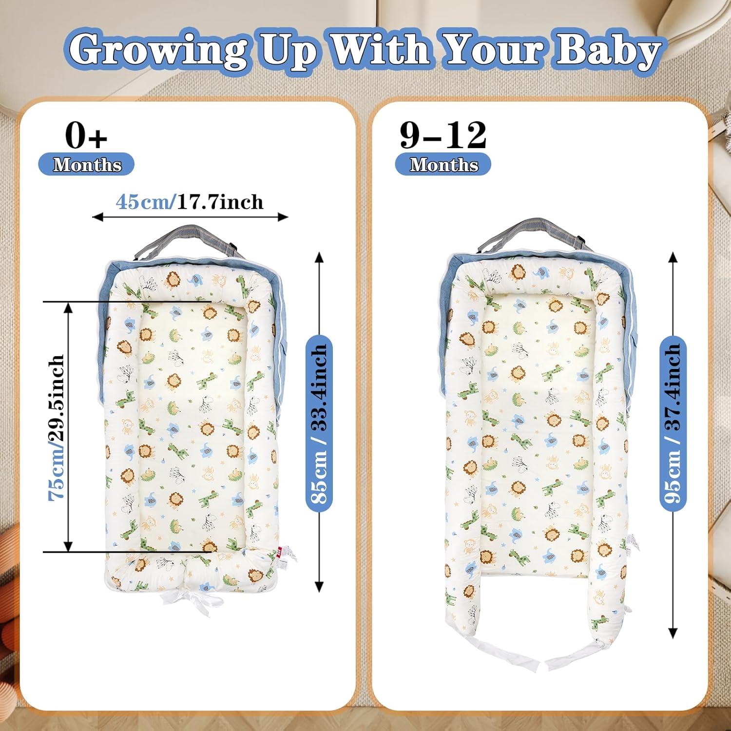 Cojín para Bebés Vervebaby Mundo Animal Azul 75x45 cm