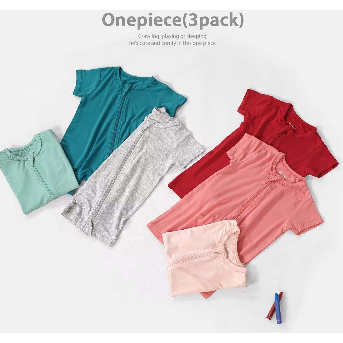 Pijamas de Viscosa de Bambú Unisex para Bebés - 3 Paquetes