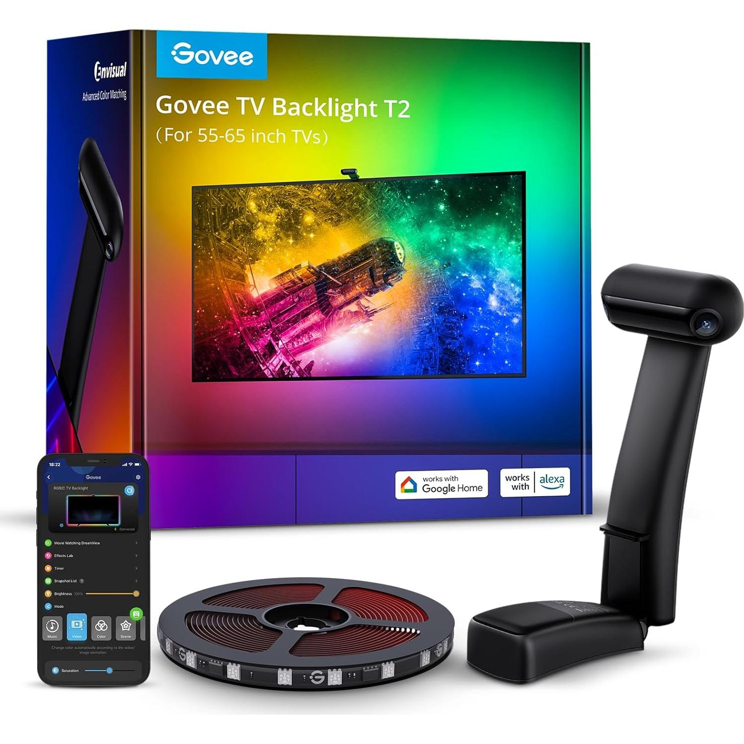 Govee T2 Luz LED de Fondo 3.6m para TV 140-165 cm RGBIC