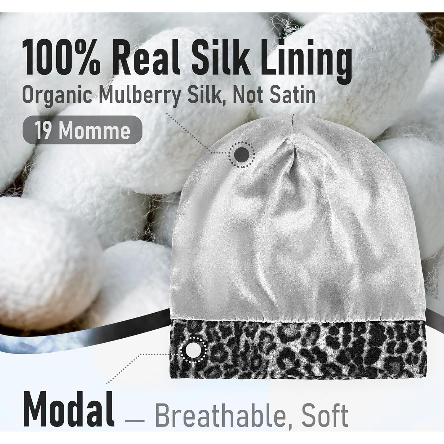 Bonete de Seda de Morera Ajustable para Dormir - SOLZEK