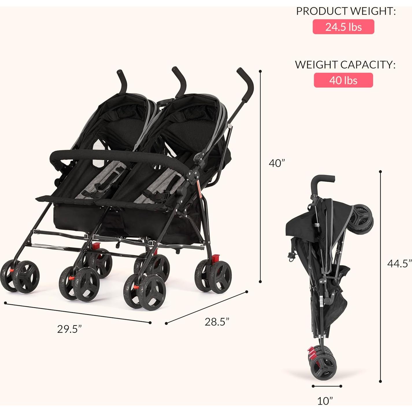 Carrito de Paraguas Doble Volgo Twin Dream On Me Negro