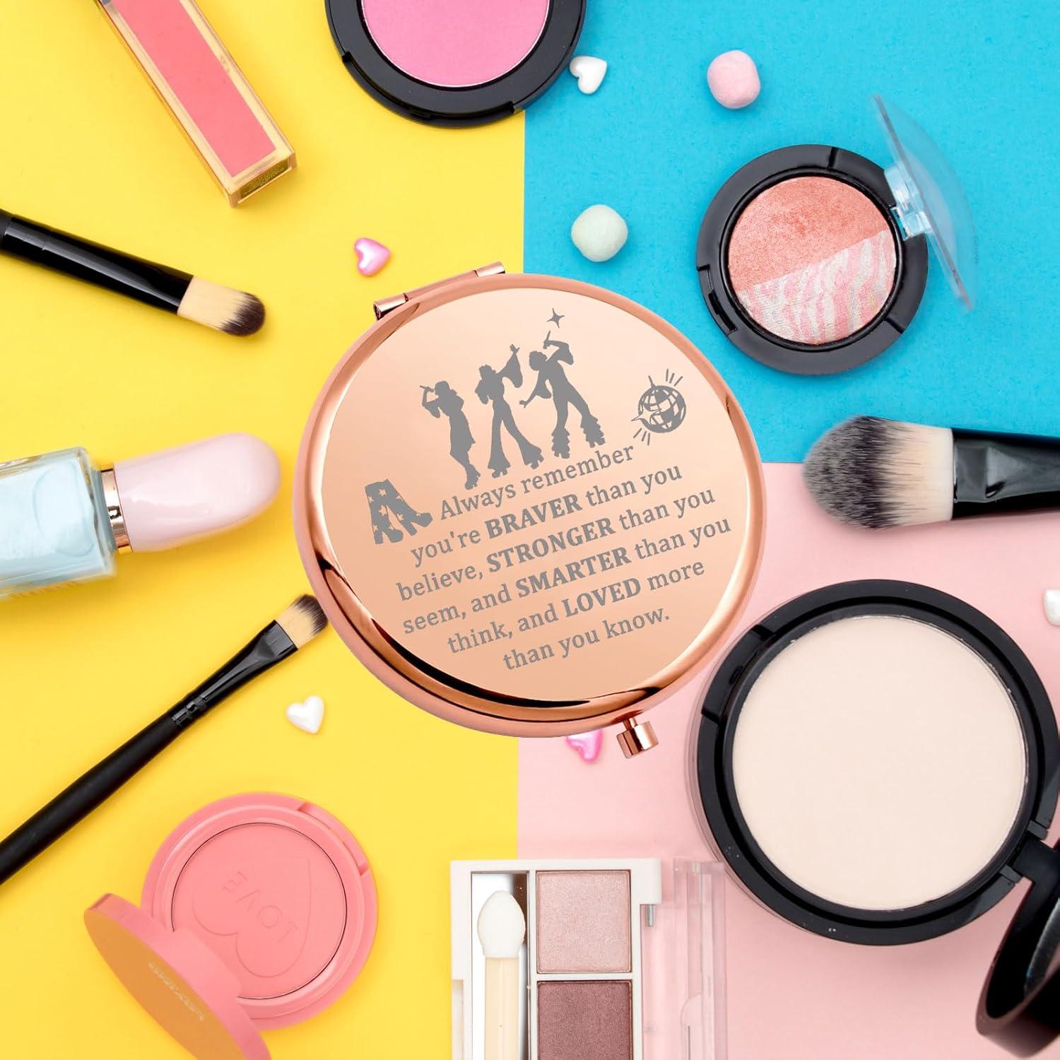 Espejo de Maquillaje Portátil WSNANG Oro Rosa Doble Cara