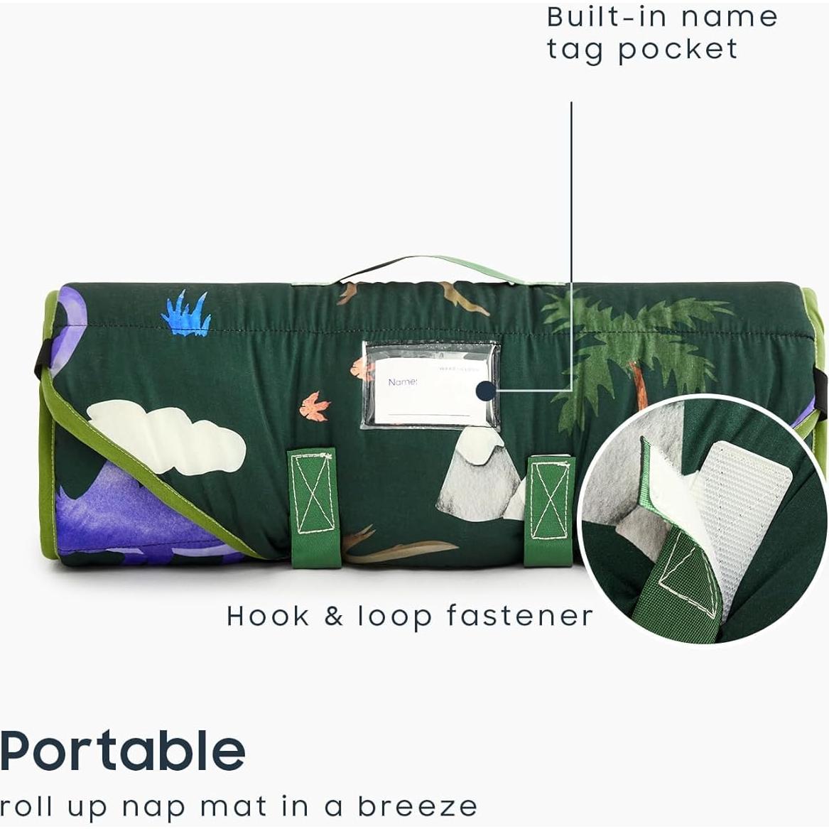 Esterilla de Siesta Dinosaurio Verde Oscuro Despertar en Nube 132x56cm