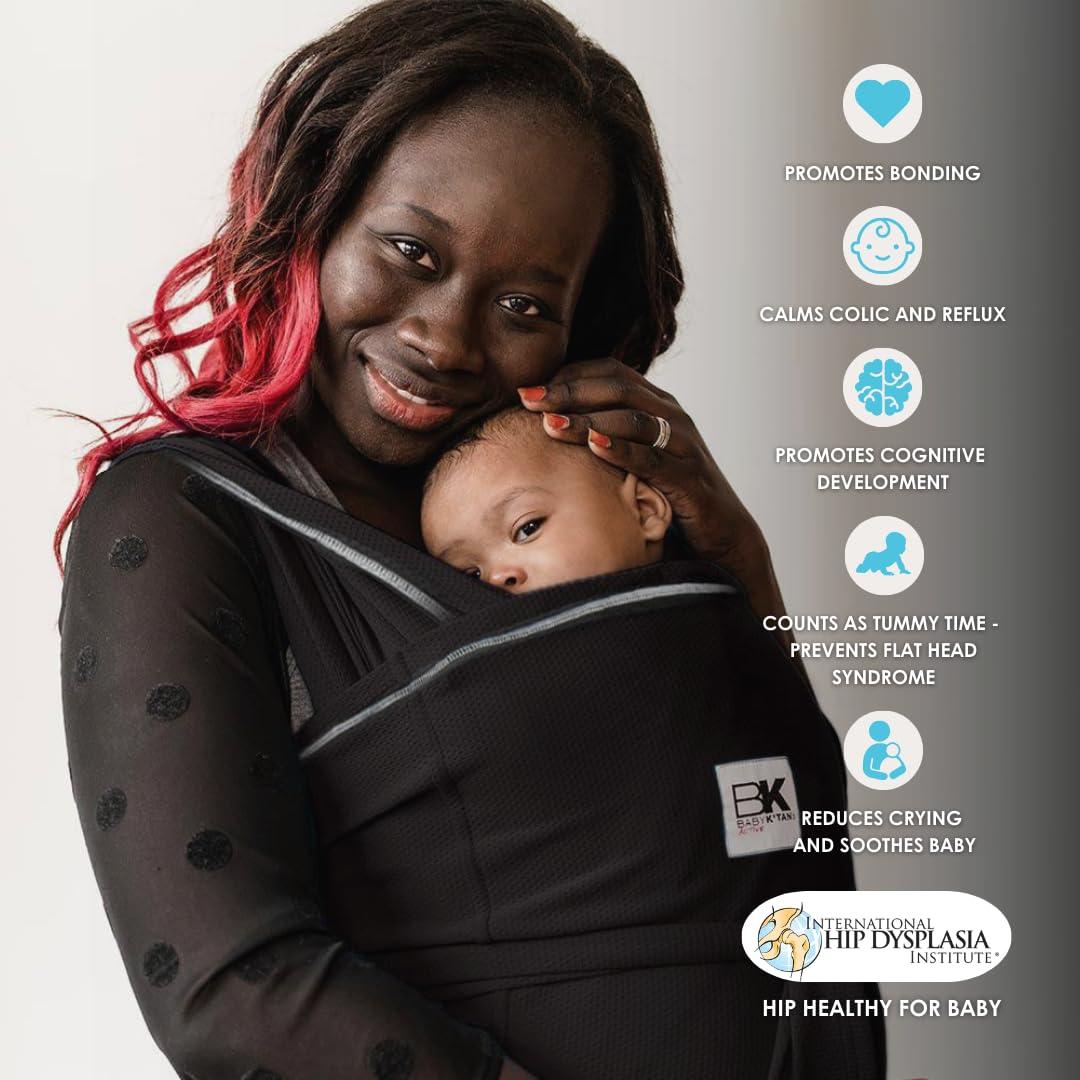 Fular Portabebés Baby K'tan Active Negro - Transpirable y Seguro