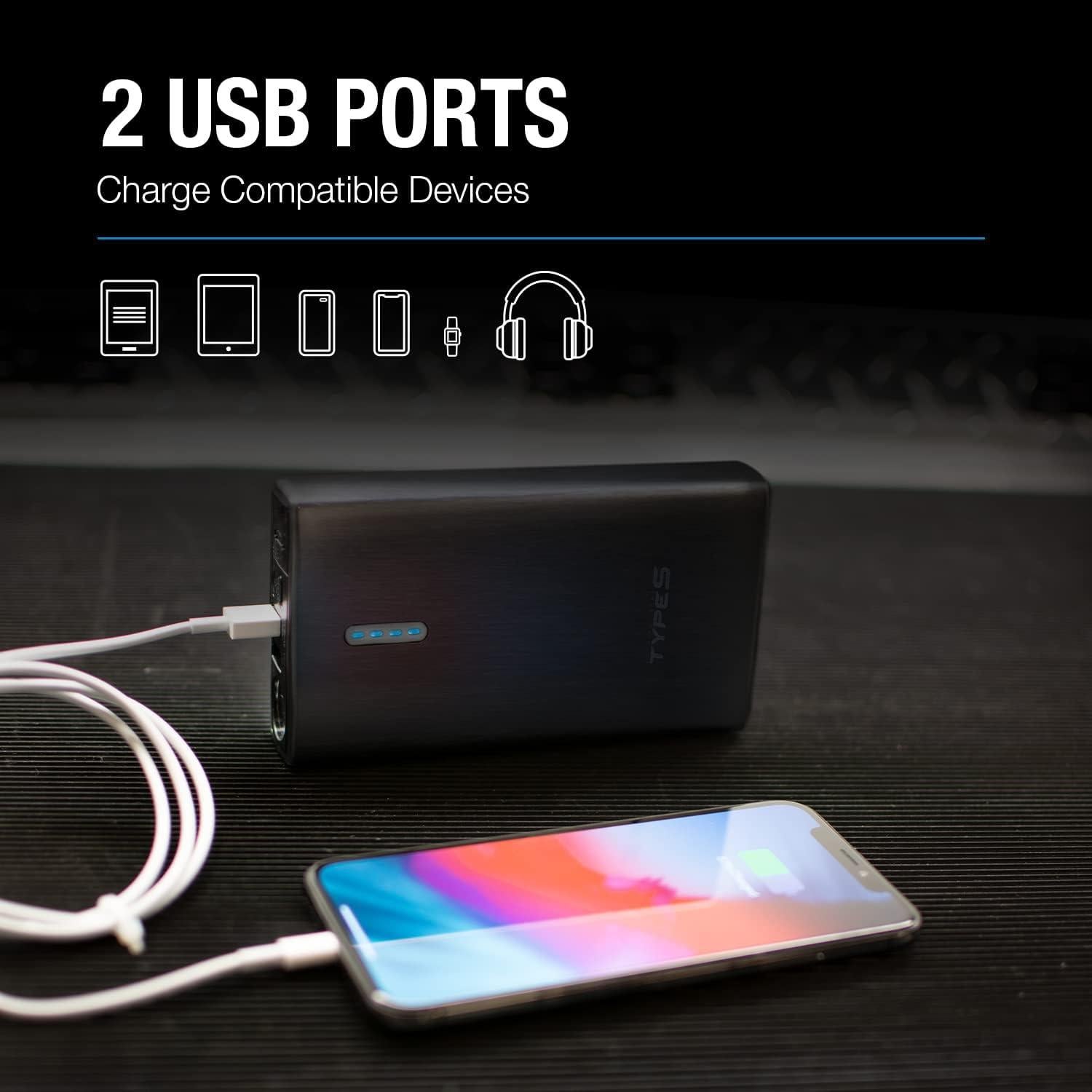Arrancador de Coche Portátil TYPE S 1000A 8000mAh USB LED