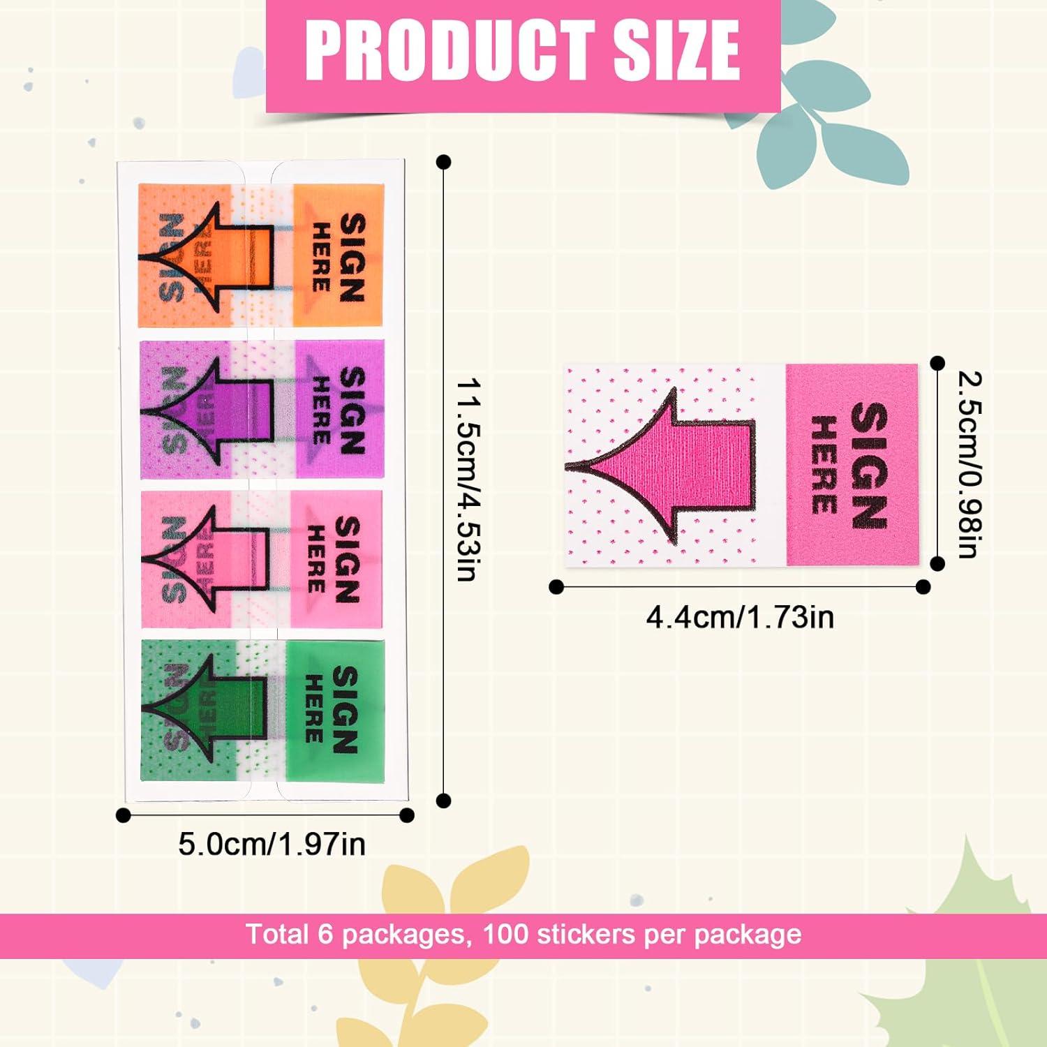 600 Etiquetas Adhesivas Flecha NQEUEPN Naranja Púrpura