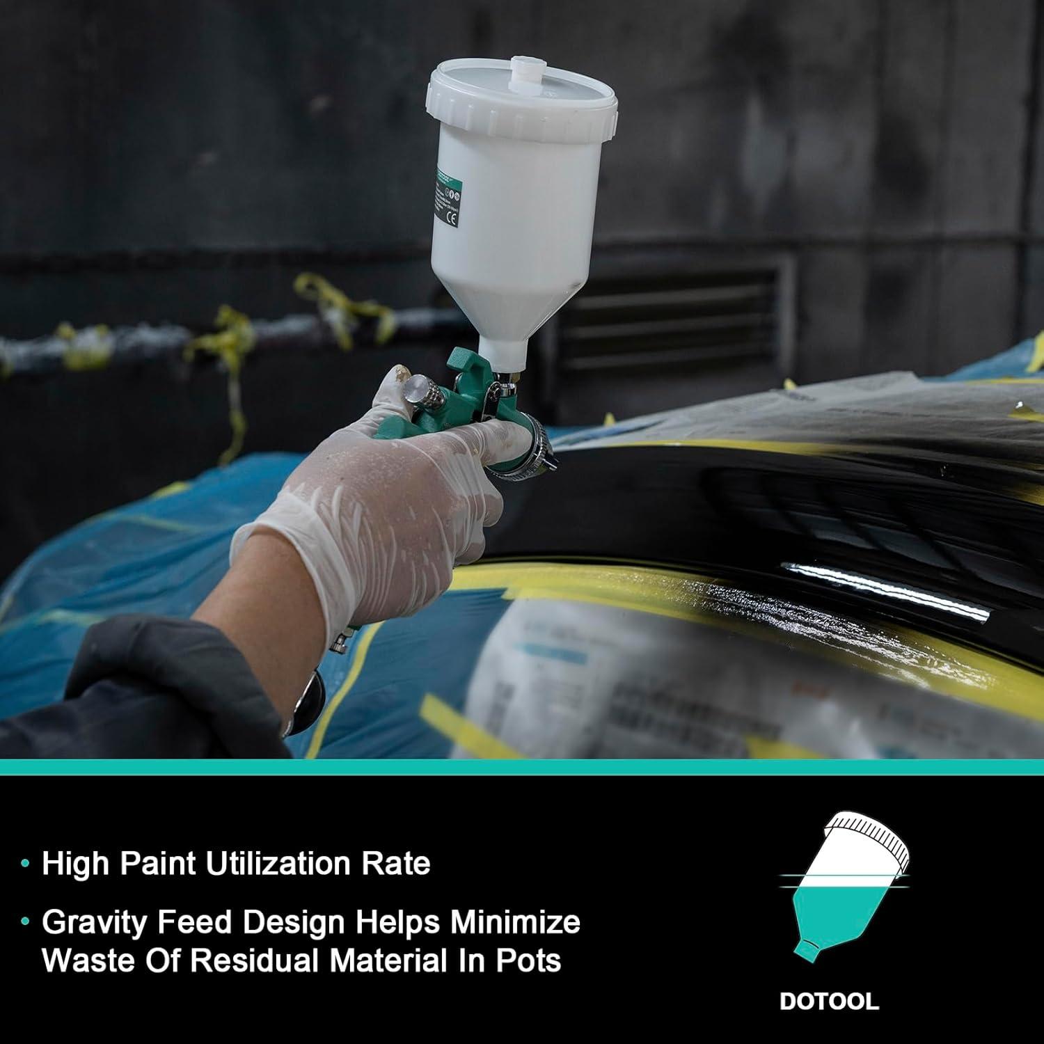 Kit Pistola de Pulverización HVLP Dotool DTQ8010 600cc 3 Boquillas