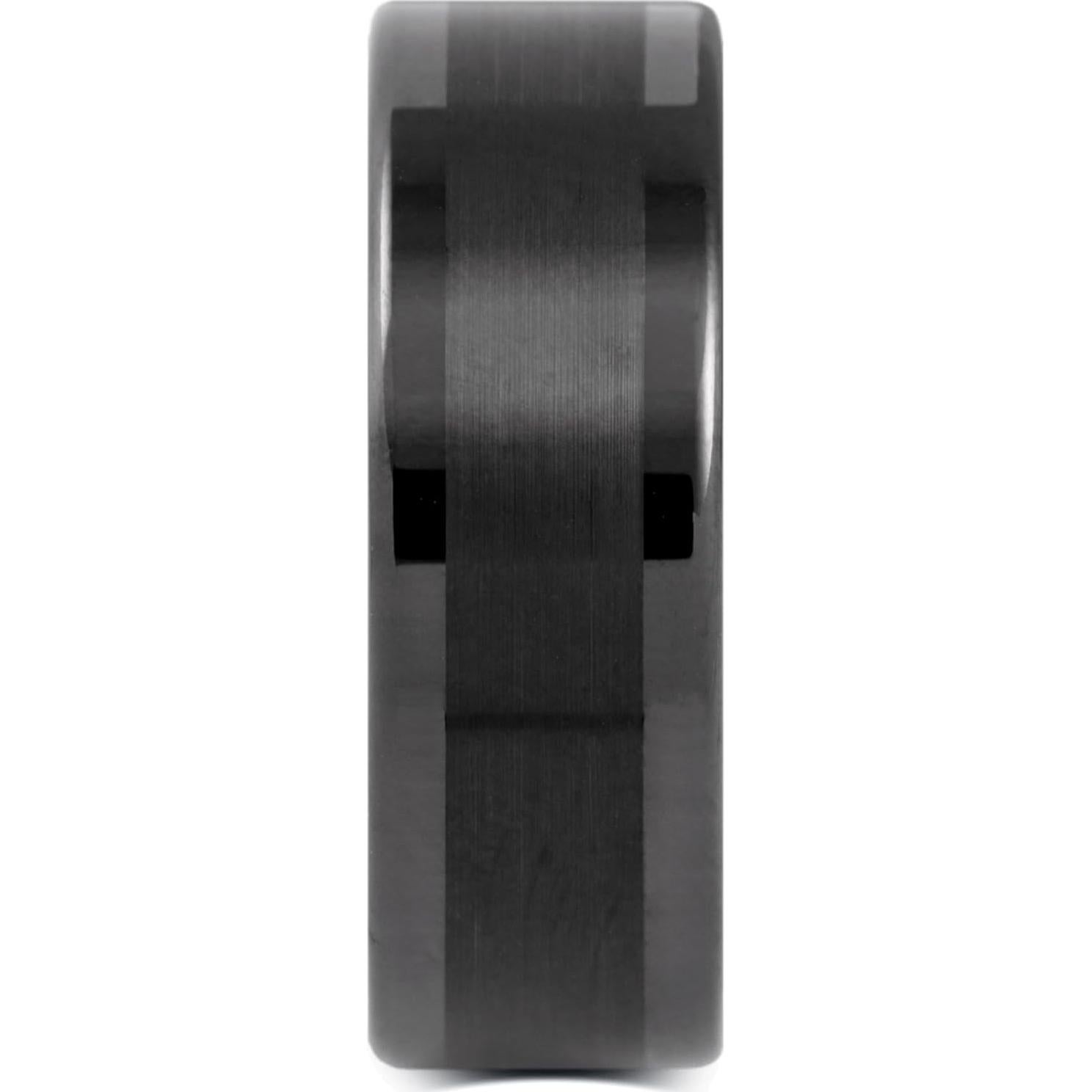 Anillo de boda de tungsteno negro Manly Bands 8mm con silicona