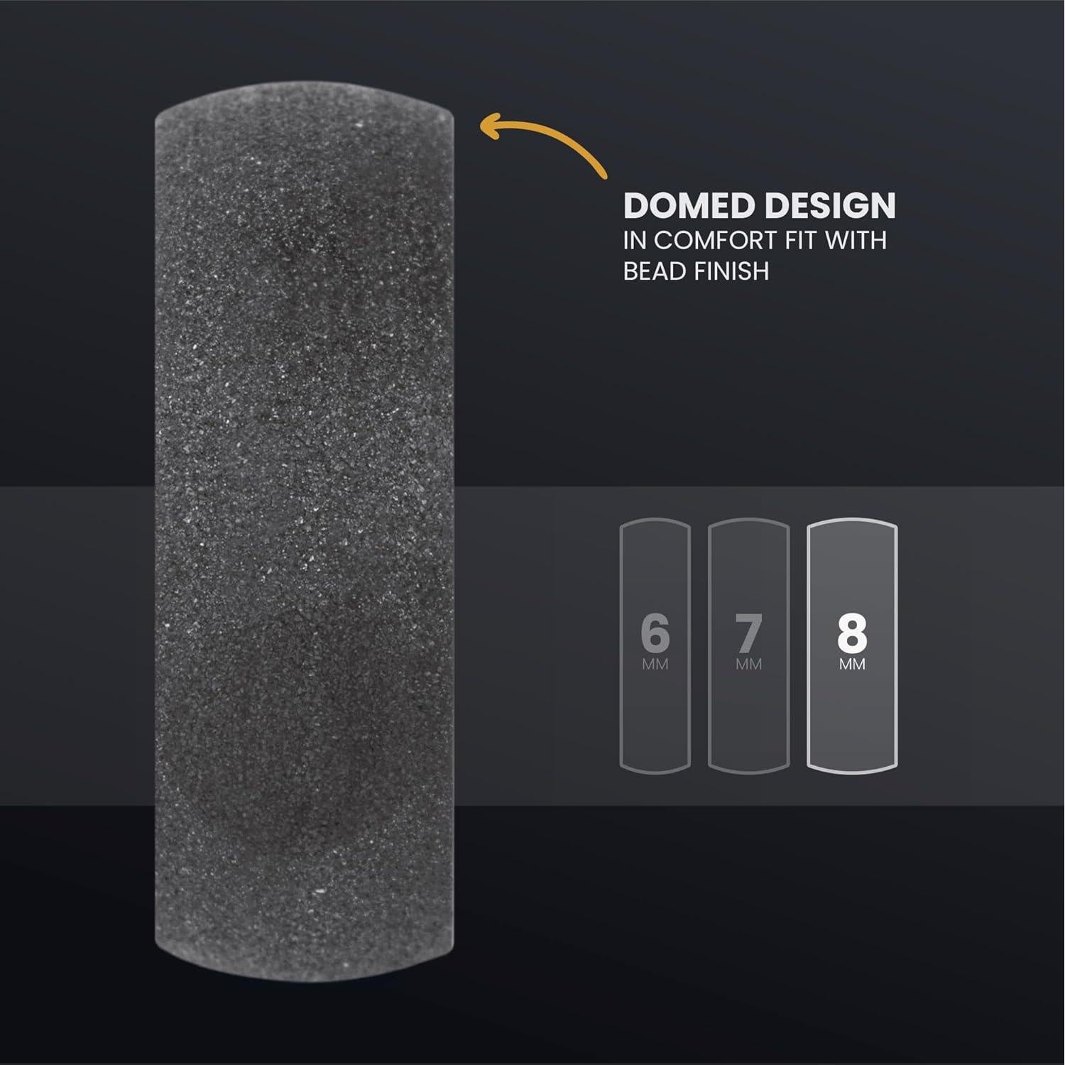 Anillo de Boda de Tungsteno Negro Manly Bands 8mm con Circonio